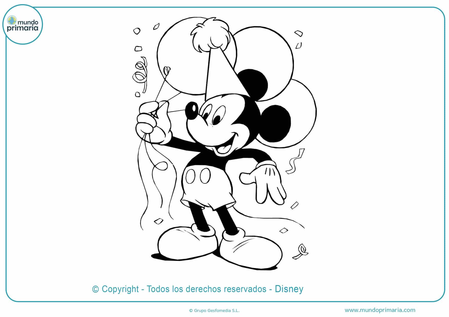 ❋ Dibujos de Mickey Mouse para Colorear ➔ Imprimir
