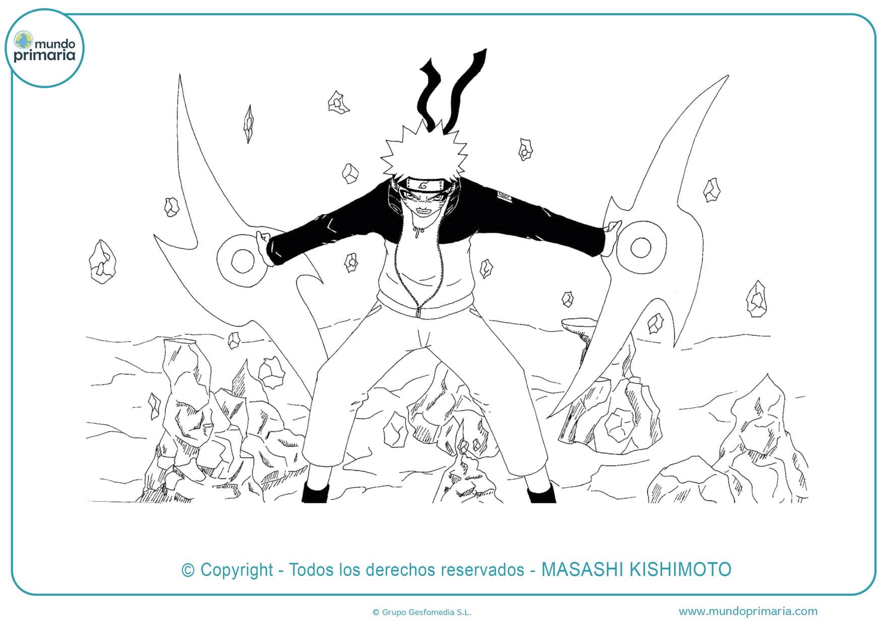 dibujos de naruto kyubi para colorear