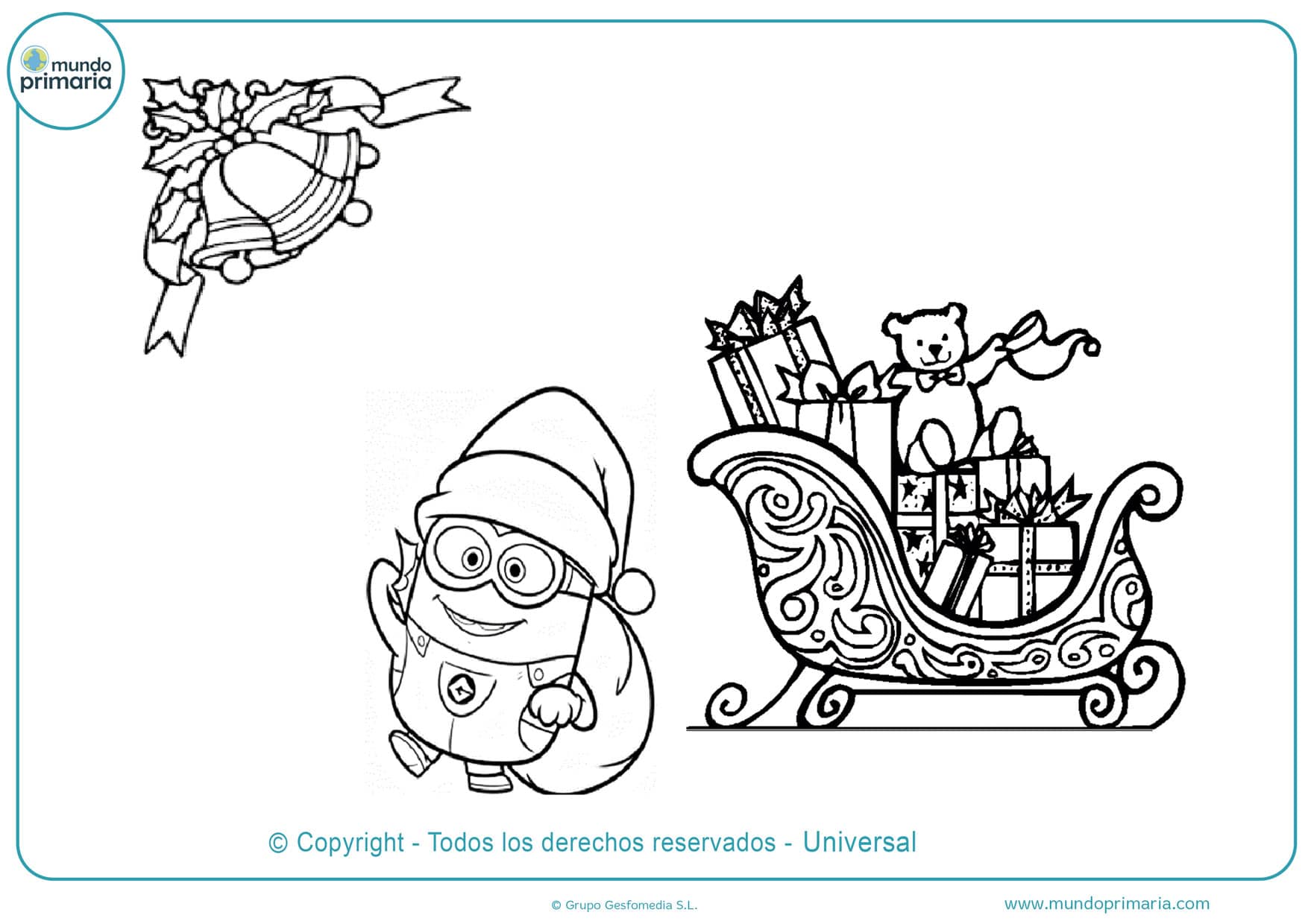 dibujos de navidad de los minions para colorear