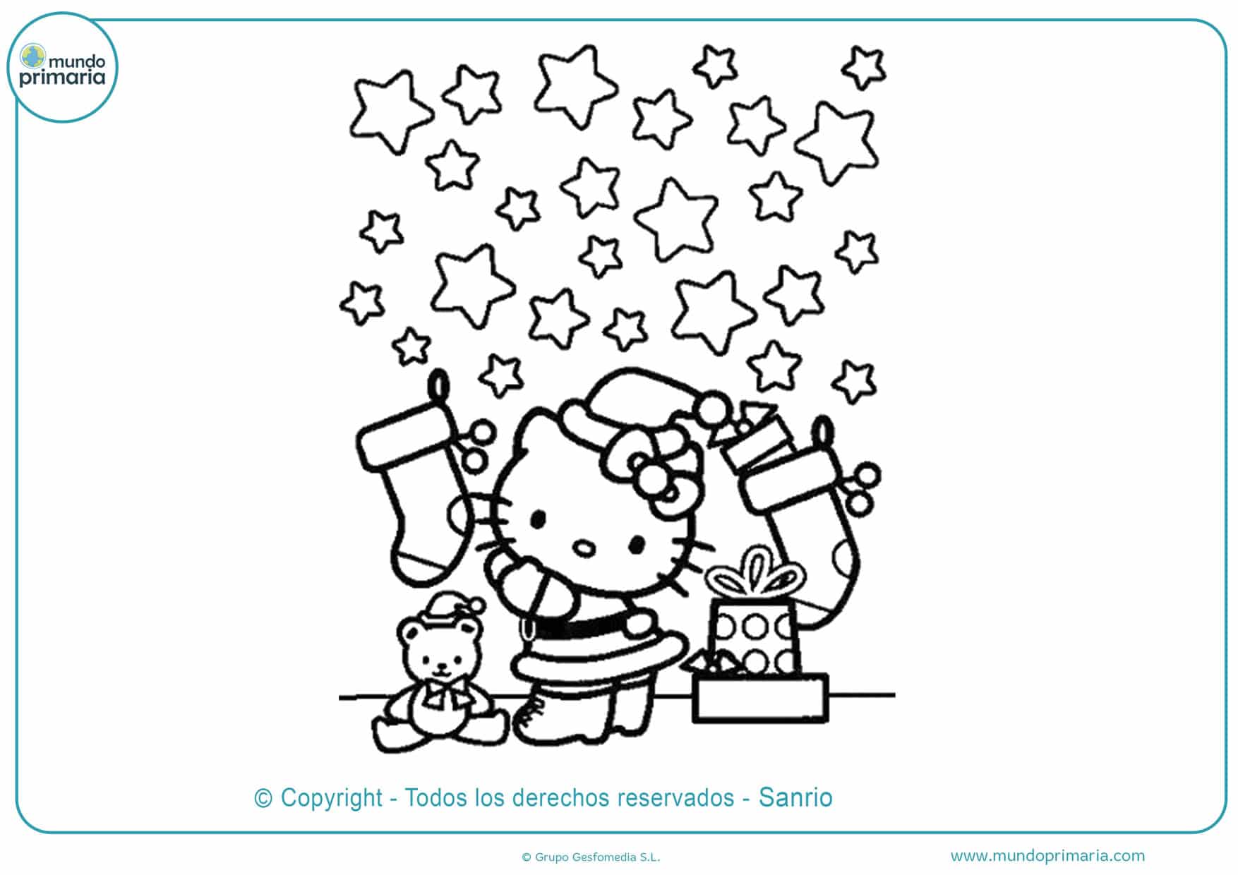 dibujos para colorear de la hello kitty navidad