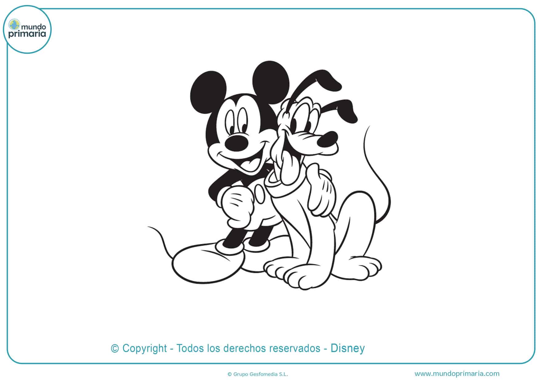 mickey mouse y pluto para colorear