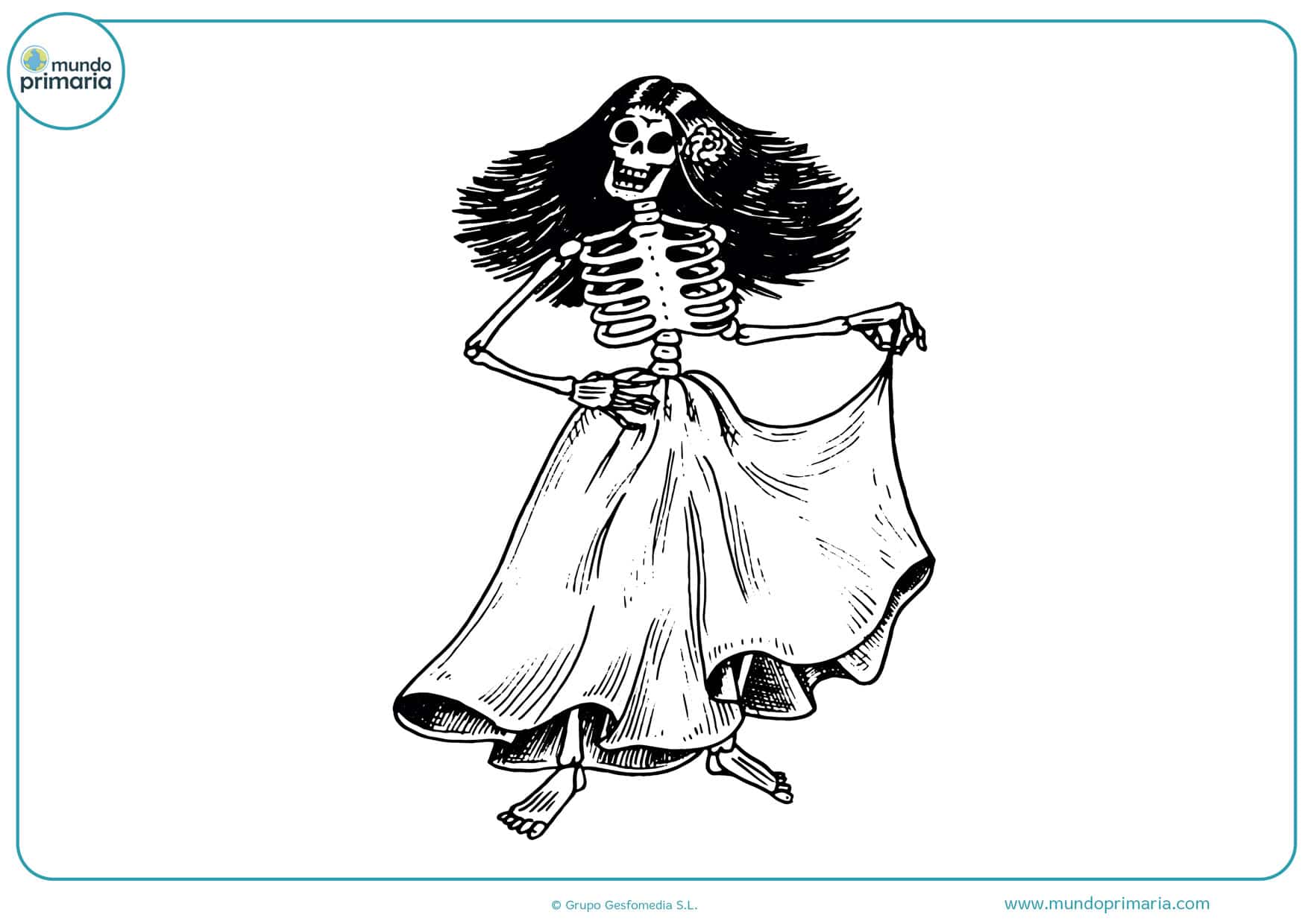 día de los muertos mujer dibujo