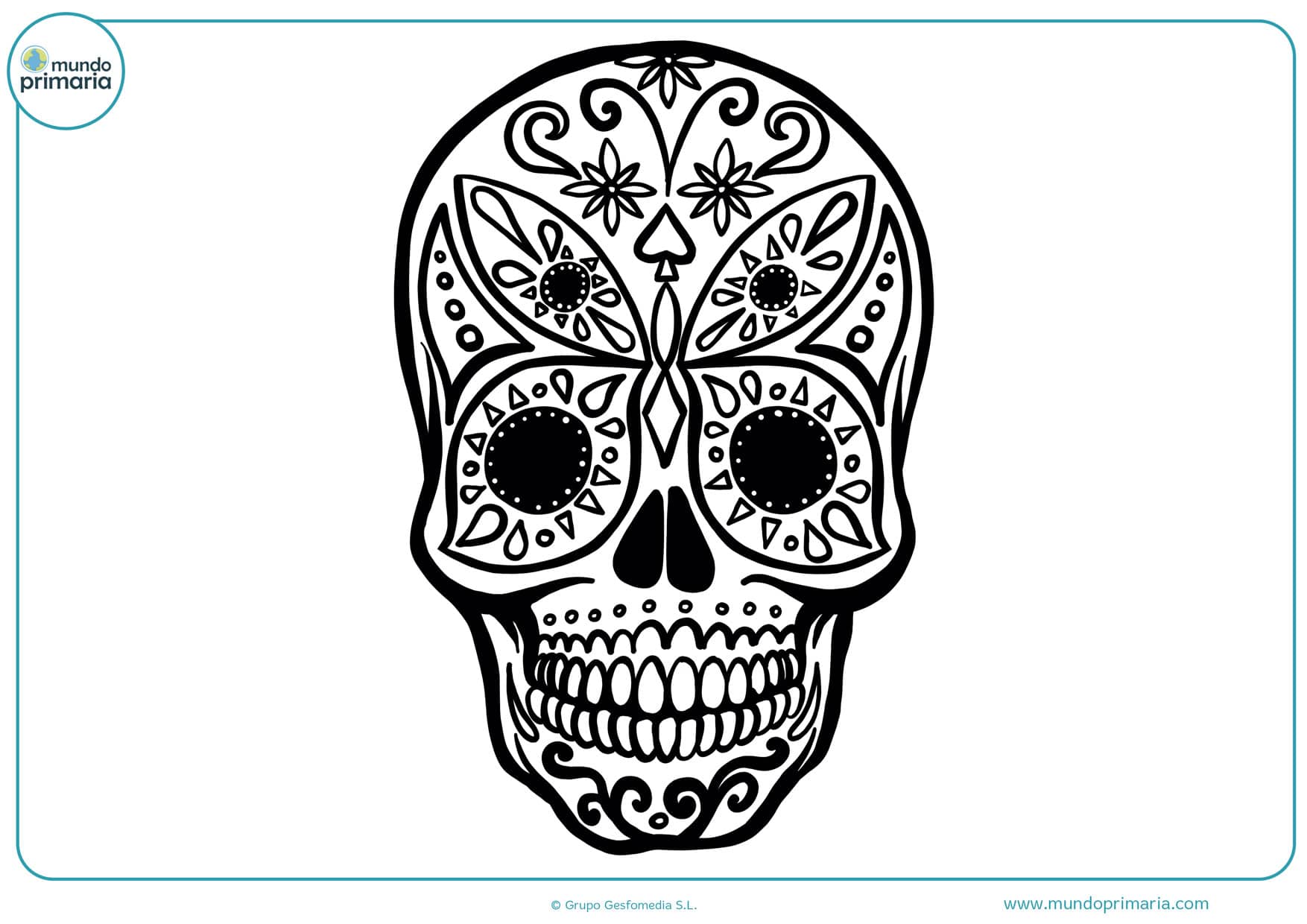 dibujo del día de los muertos para imprimir y colorear