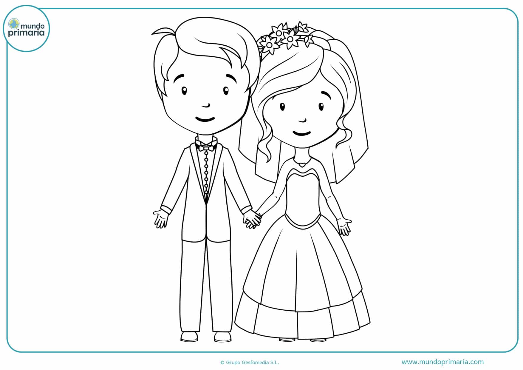 dibujos de aniversario de bodas para colorear