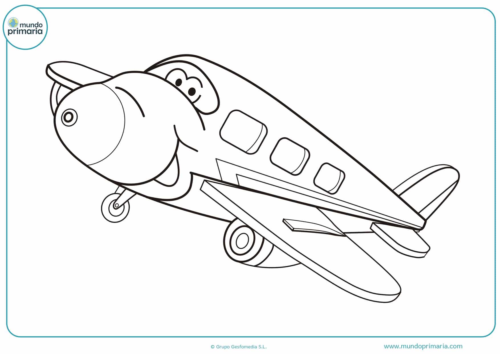 dibujos de aviones para colorear fáciles