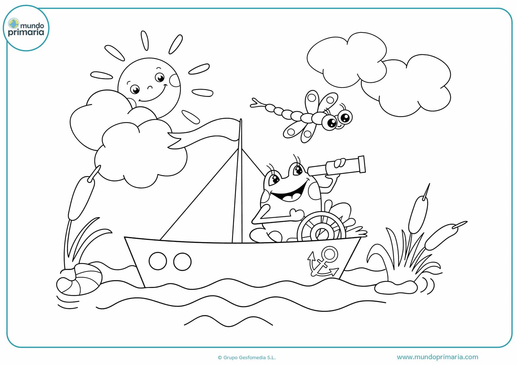 dibujos de barcos infantiles para colorear
