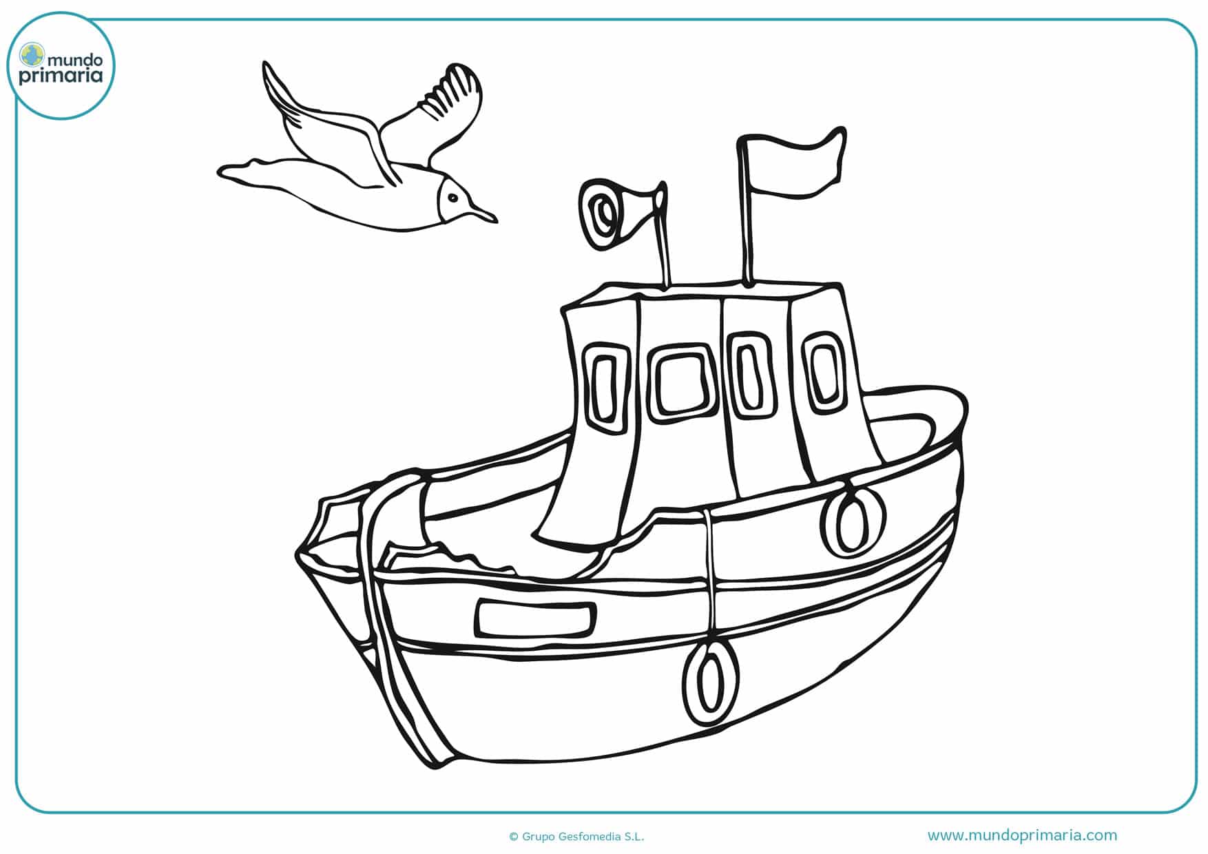 dibujos de barcos para colorear fáciles