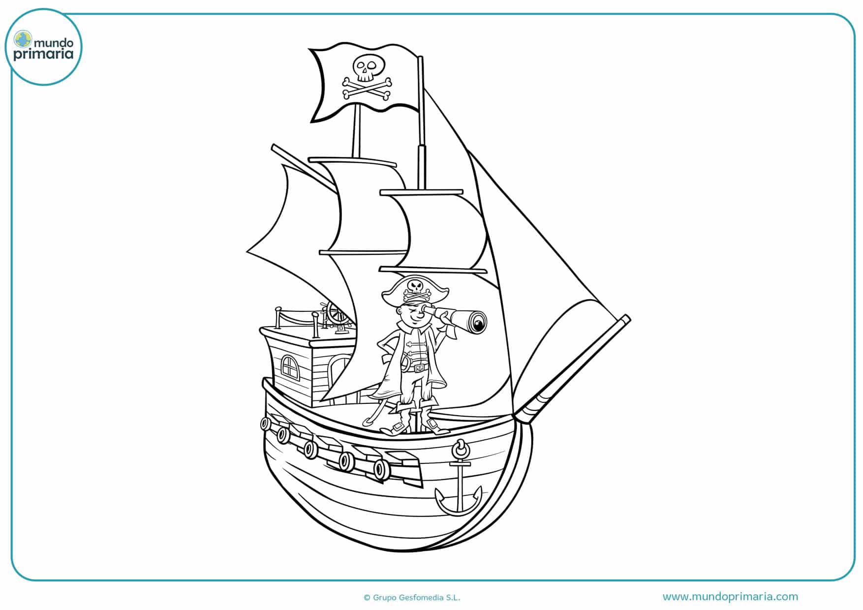 dibujos de barcos pirata para colorear