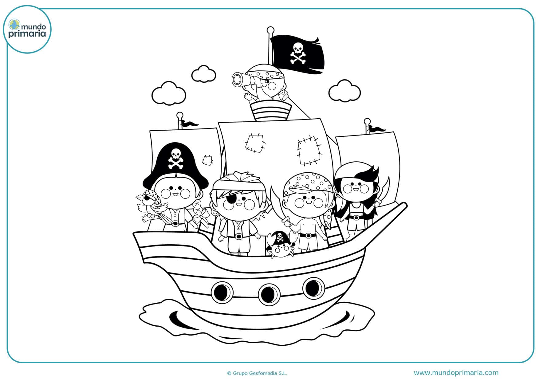 ⭐ Dibujos de Piratas para Colorear ¡Al Abordaje!