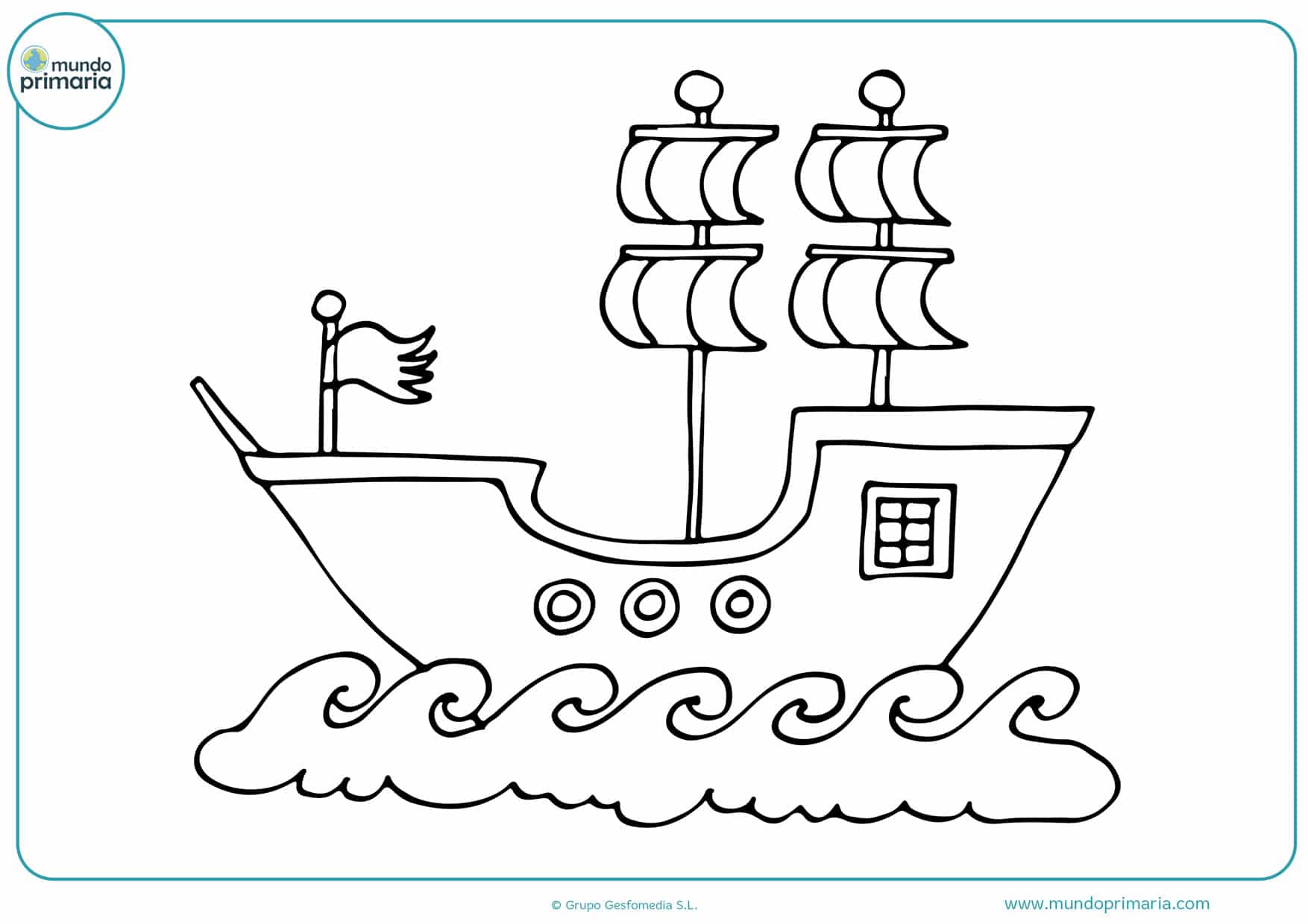 dibujos de barcos piratas para imprimir y colorear