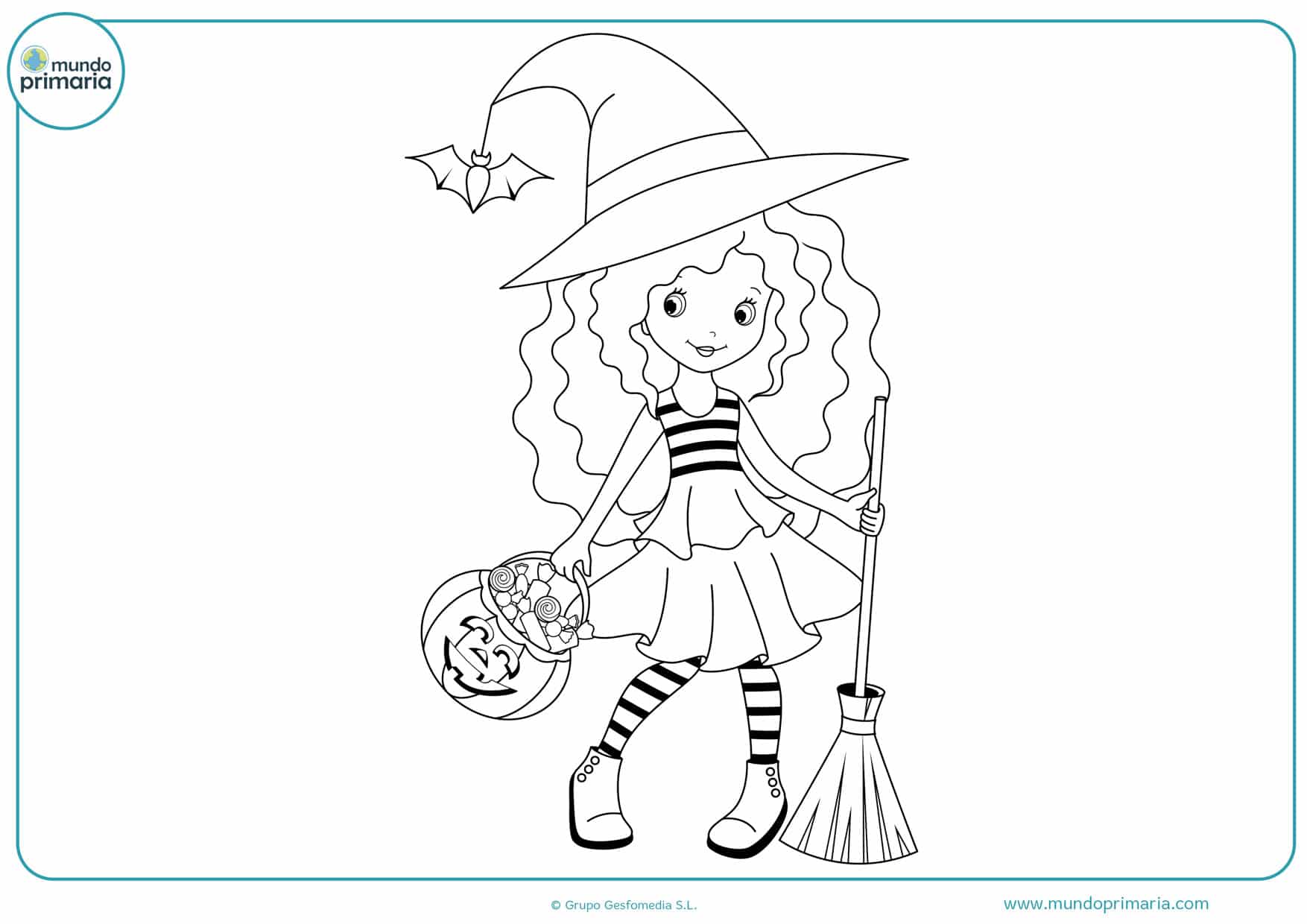 dibujos de brujas halloween para colorear