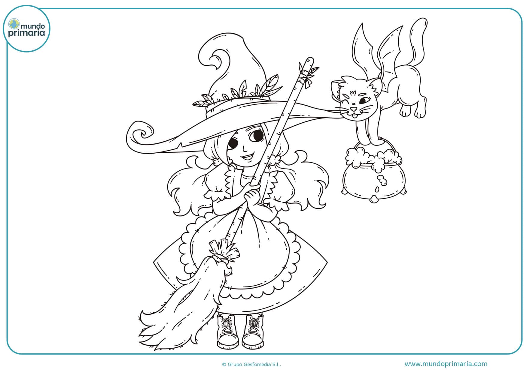 dibujos de brujas para colorear niños