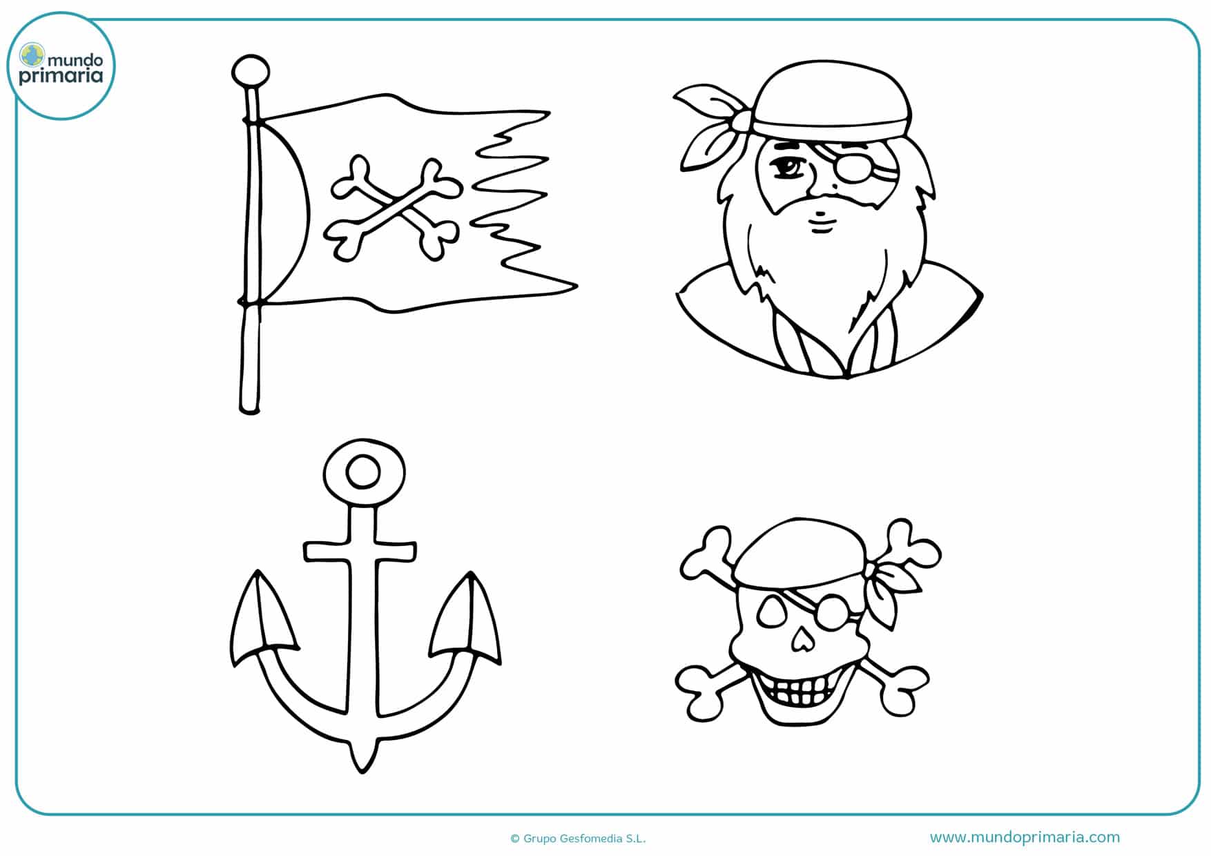 dibujos de calaveras piratas para colorear