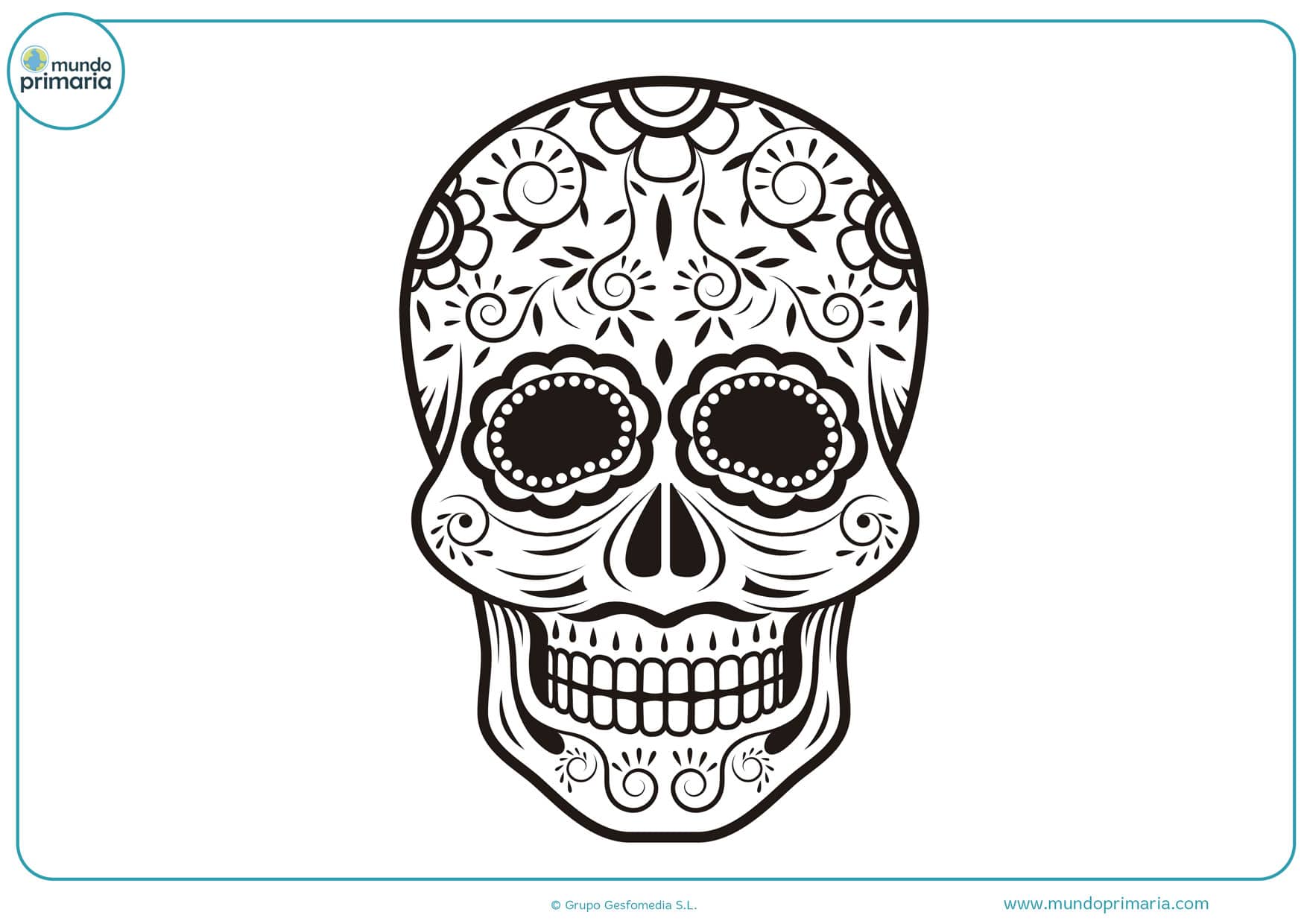 dibujos de calaveras raras del día de los muertos para colorear