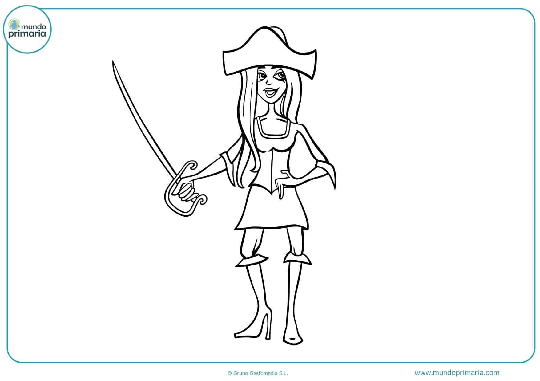 dibujos de chicas piratas para colorear