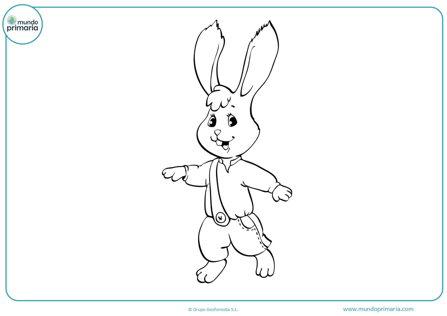 Dibujos de conejos para Colorear - Mundo Primaria