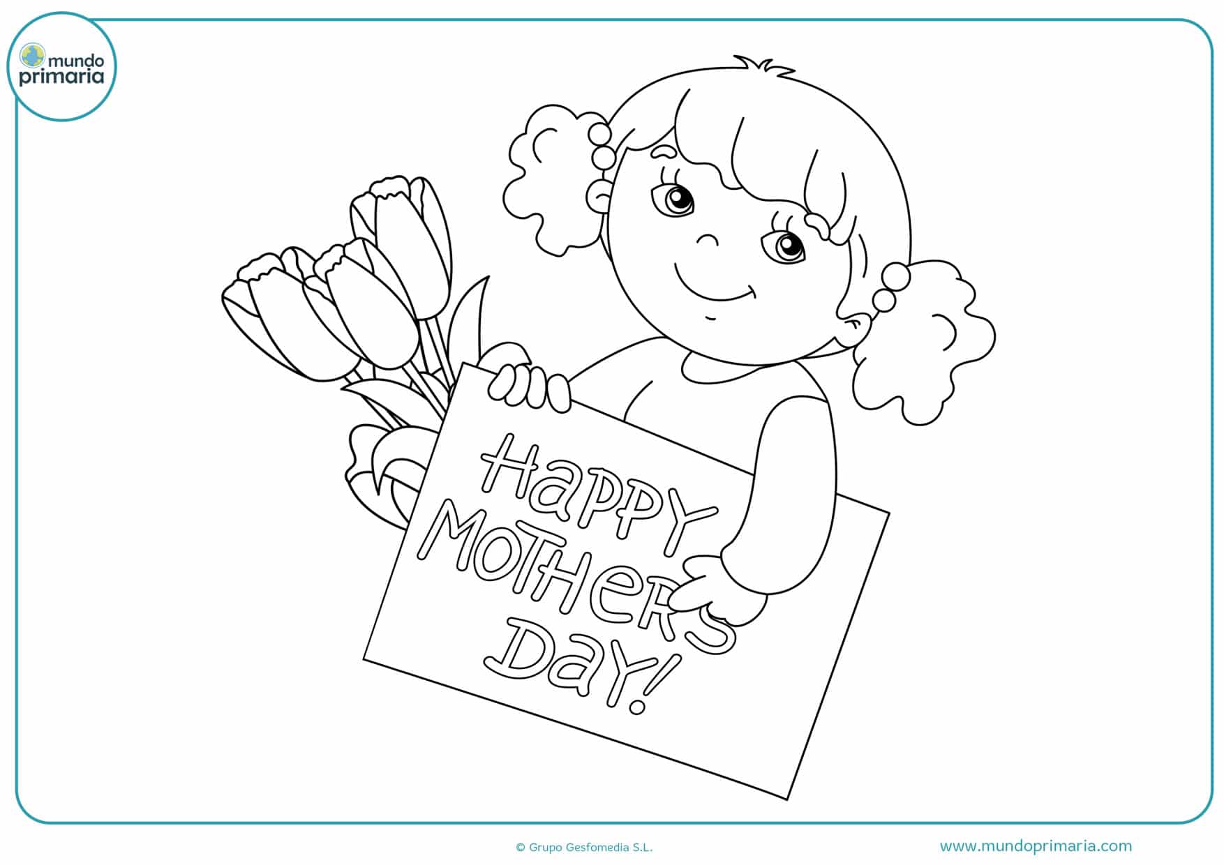 ▷Dibujos del Día de la Madre para Colorear ❤️ Fáciles & Bonitos