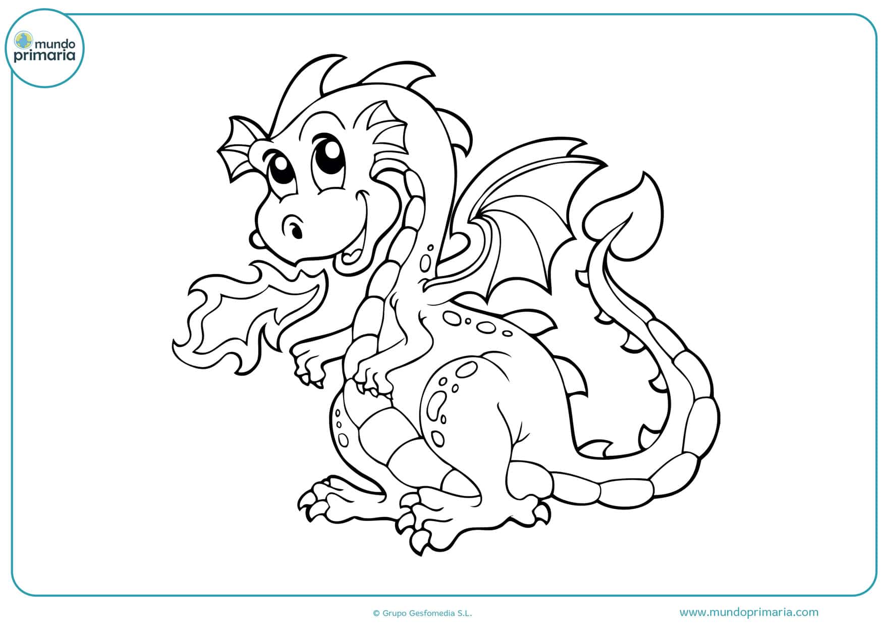 dibujos de dragones de fuego para colorear