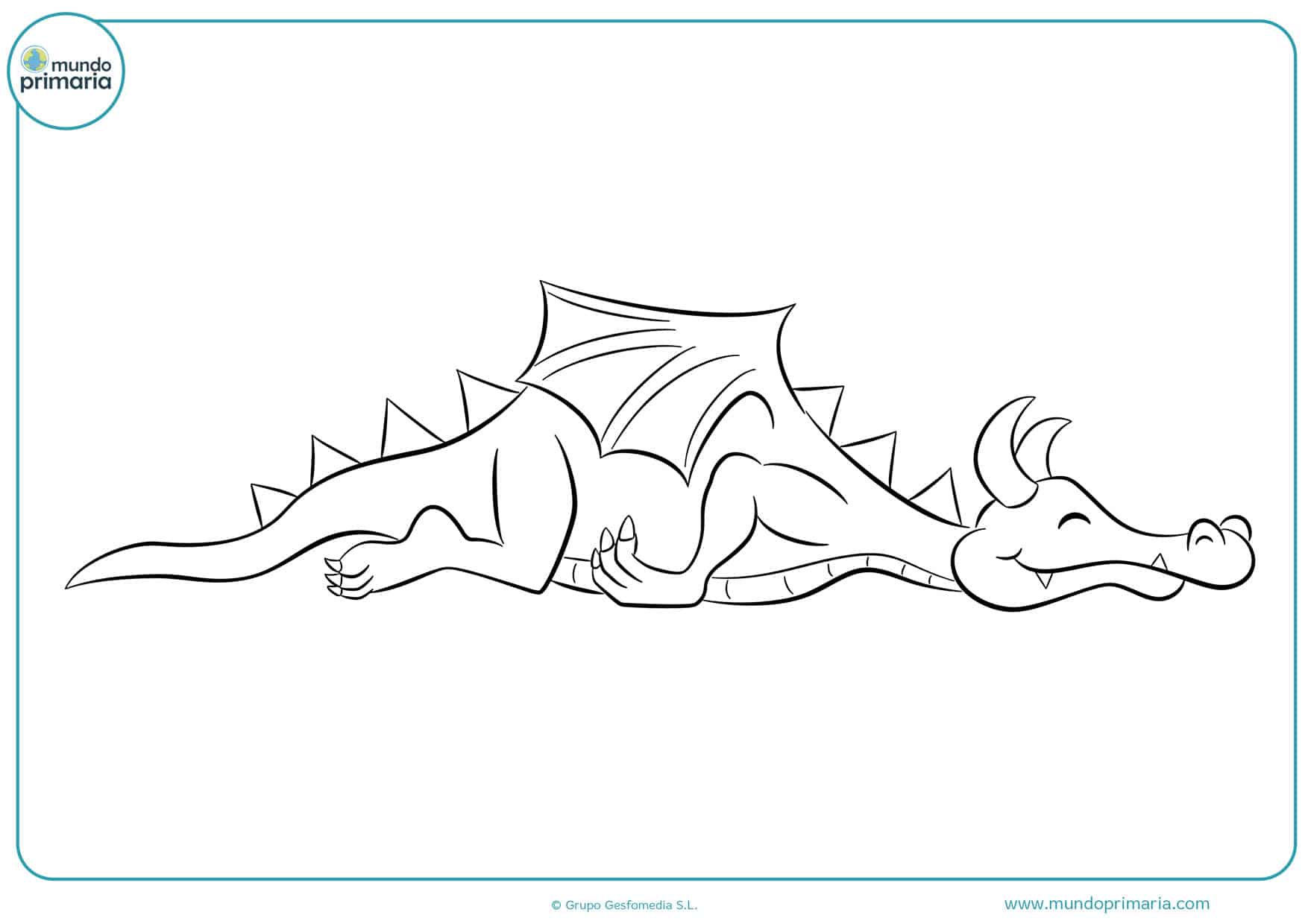 dibujos de dragones para colorear fáciles