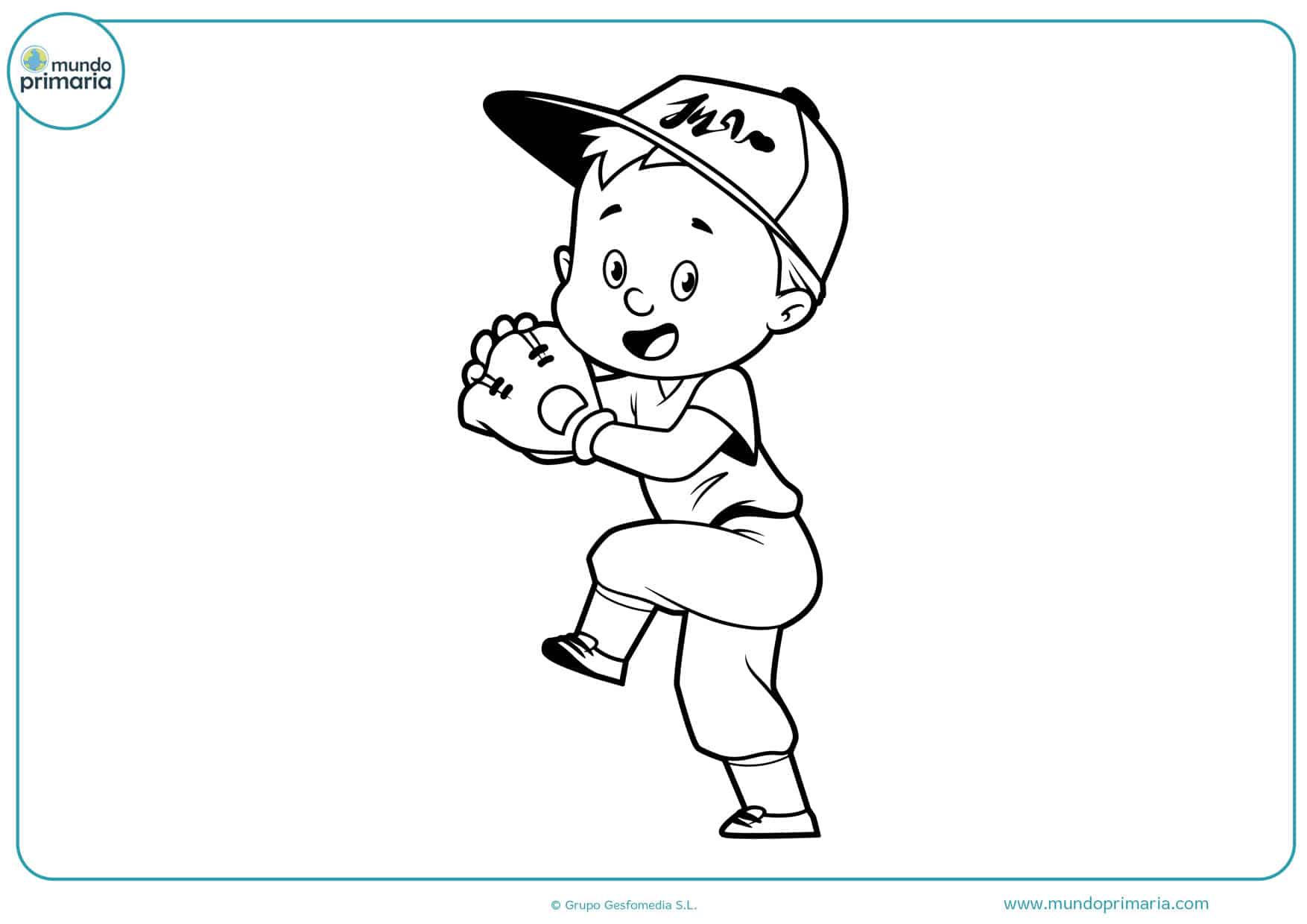 dibujos fáciles de béisbol para colorear