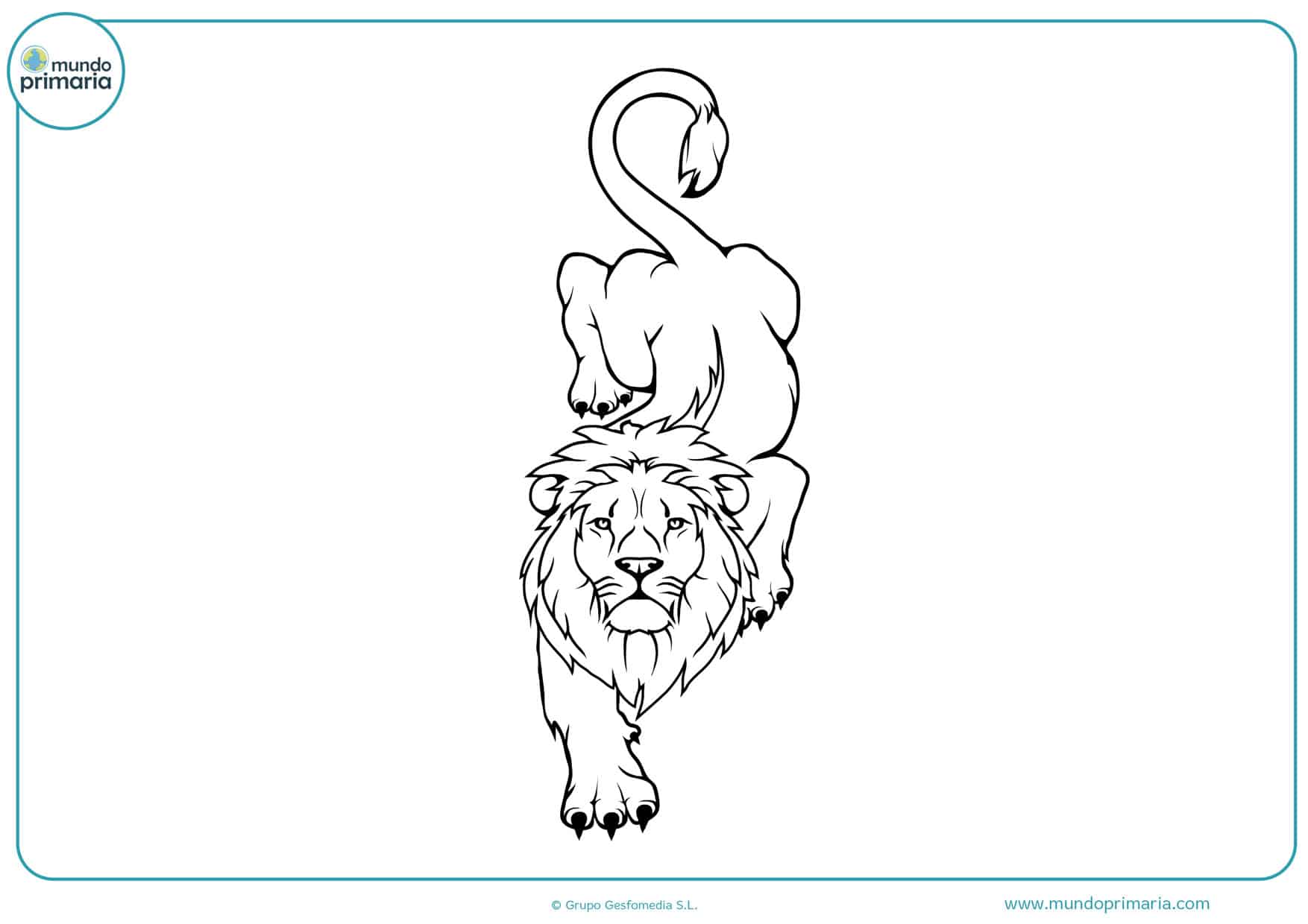 dibujos fáciles de leones para colorear