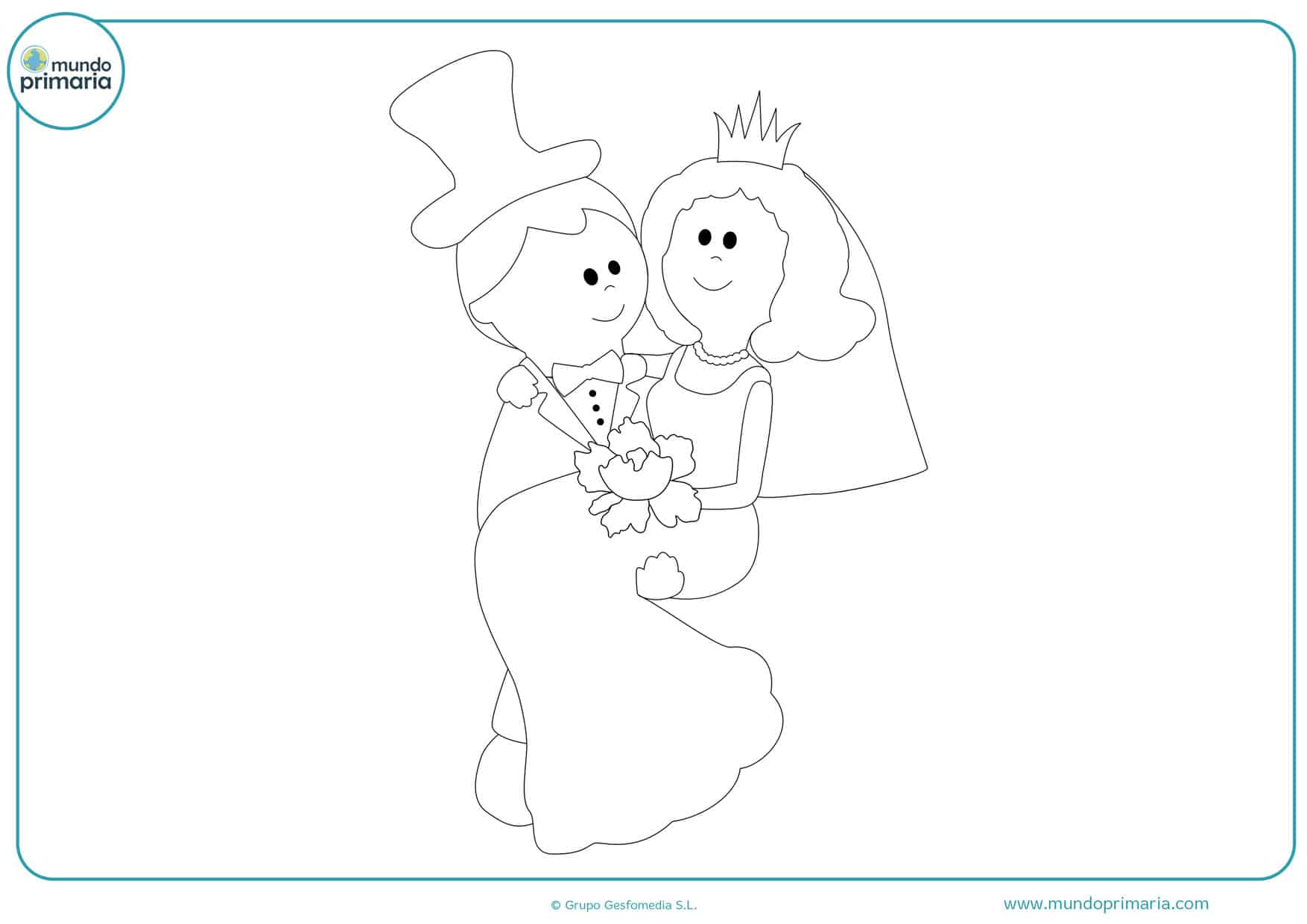 dibujos gratis de bodas para imprimir y colorear
