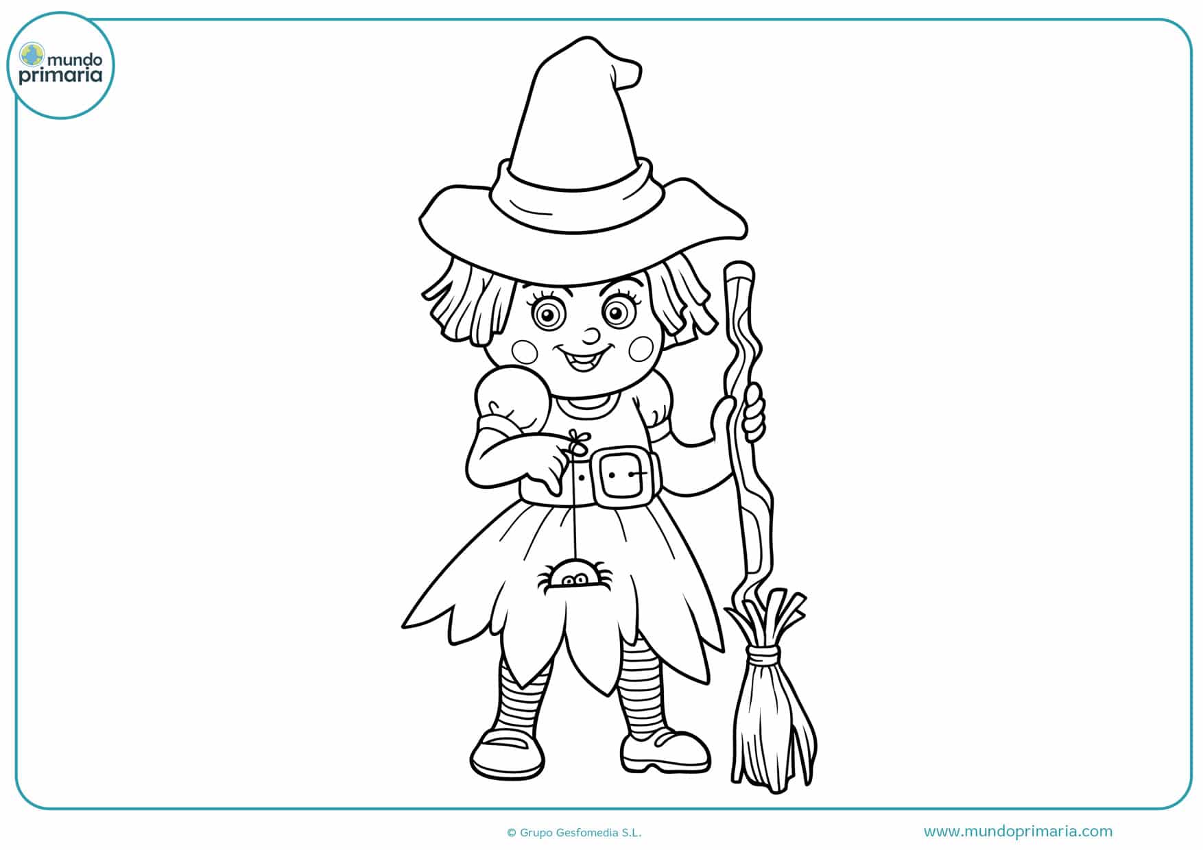 dibujos infantiles de brujas para colorear