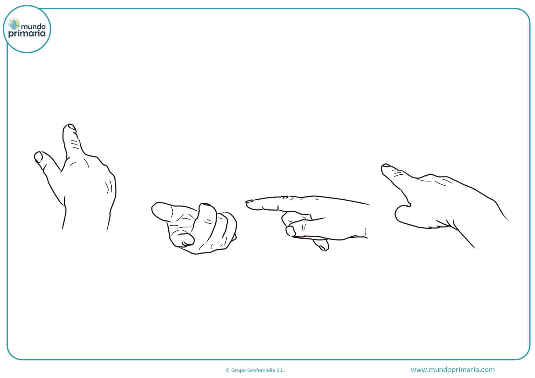 dibujos infantiles de manos para colorear