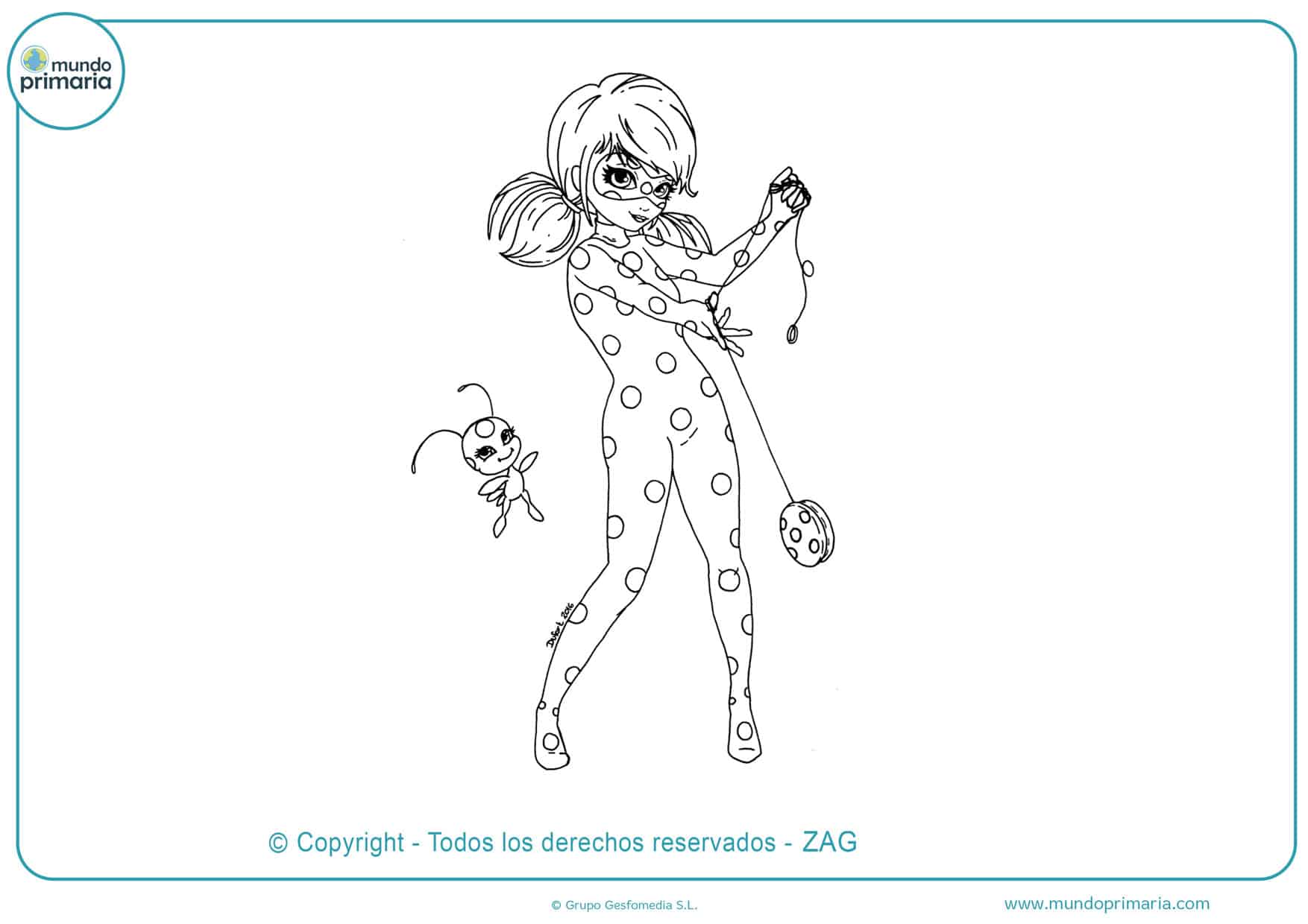 ▷ Dibujos de LadyBug para Colorear e Imprimir 【GRATIS】