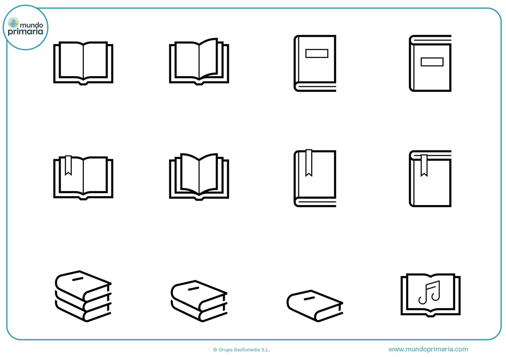 Dibujo de Unos libros para Colorear - Dibujos.net