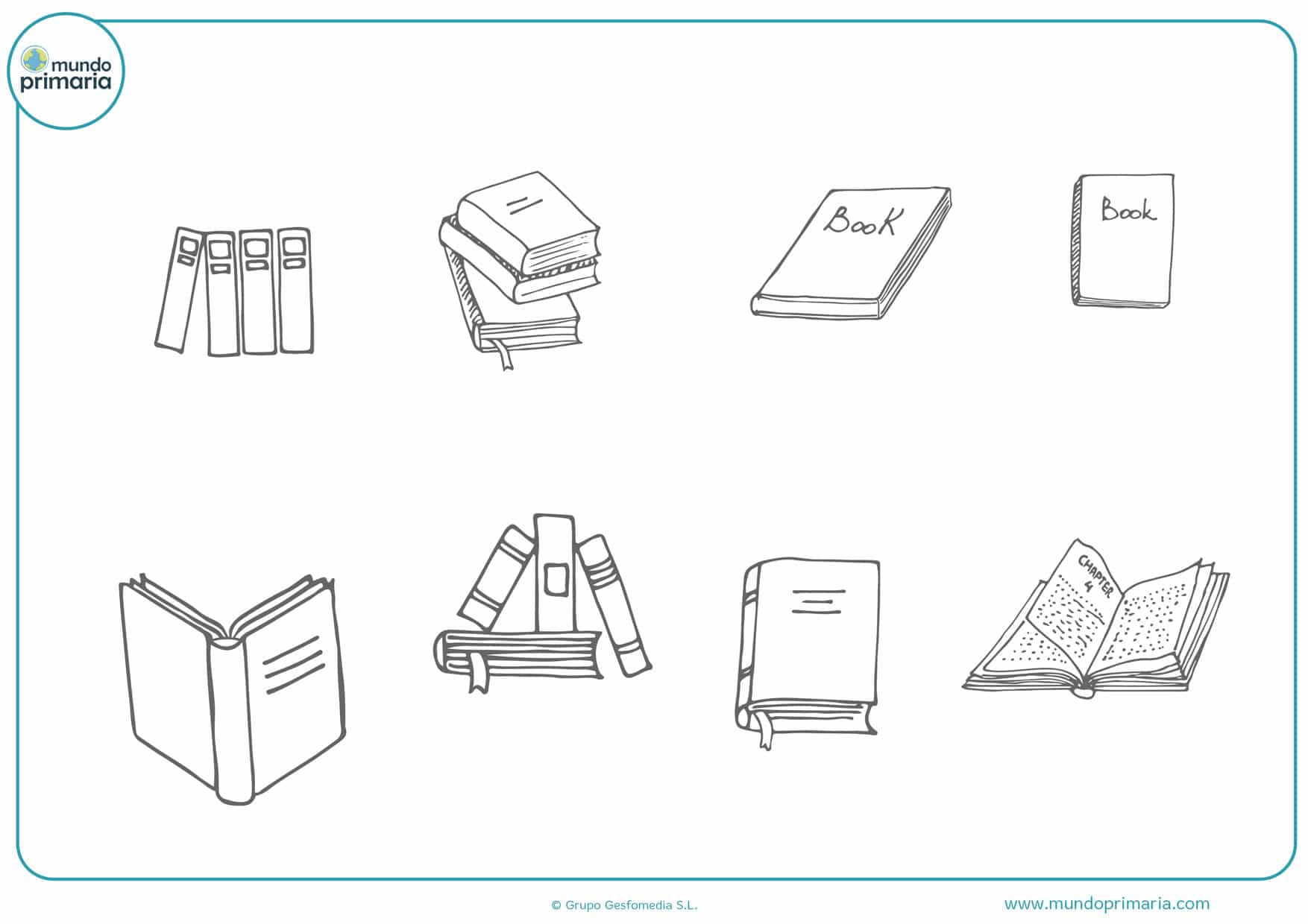 dibujos de libros sencillos para colorear