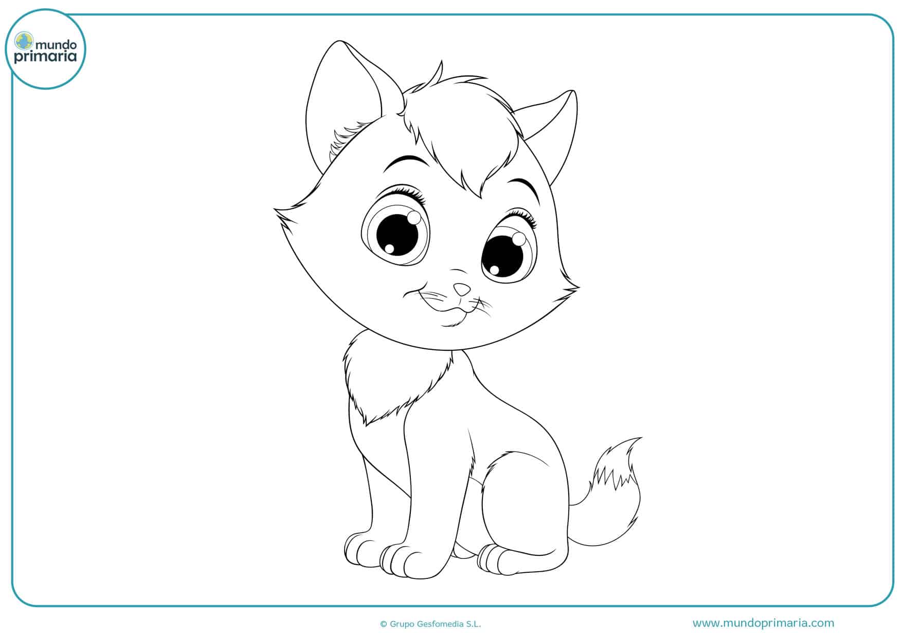 dibujos lindos para colorear de gatos