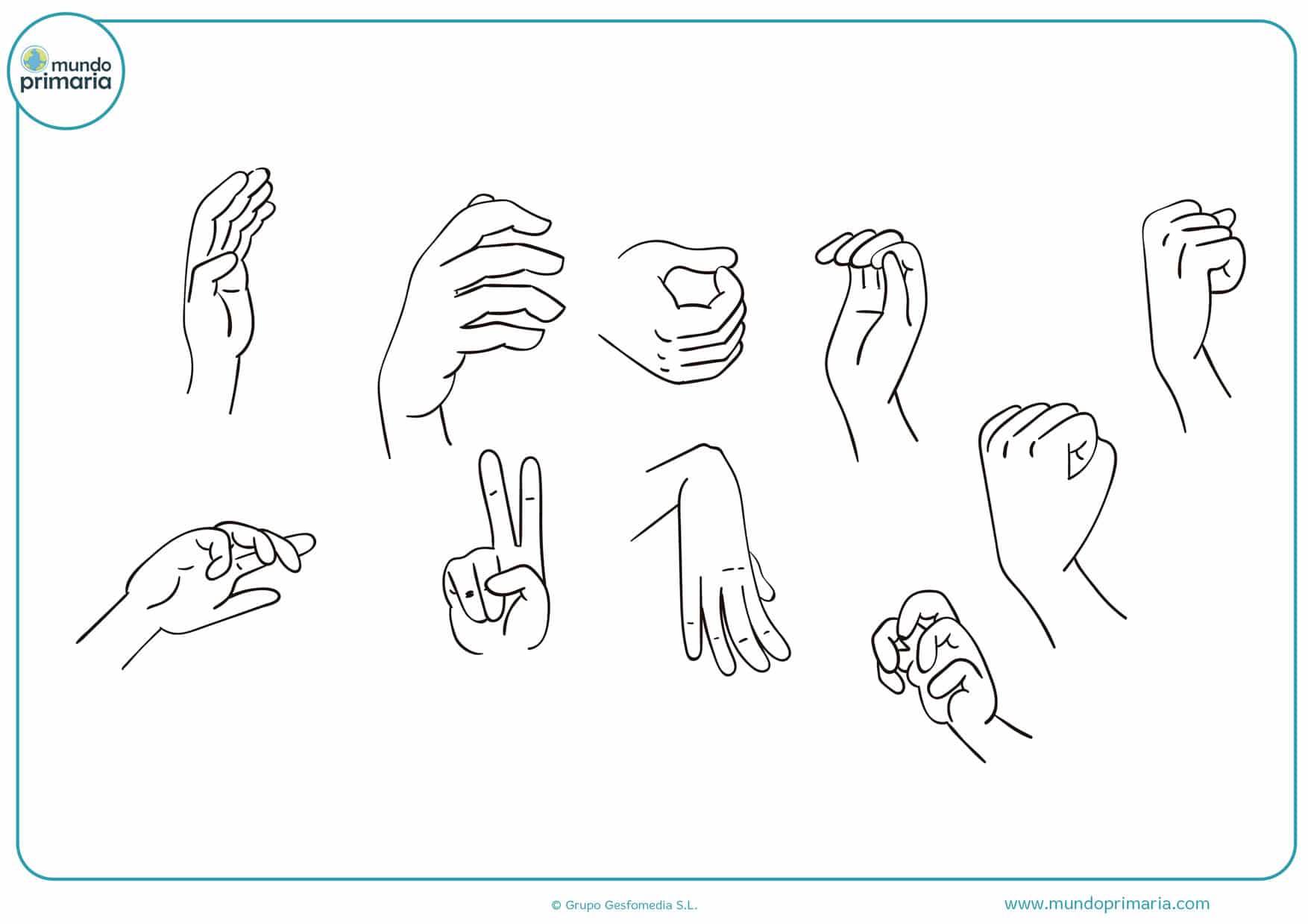 dibujos de manos fuertes para colorear