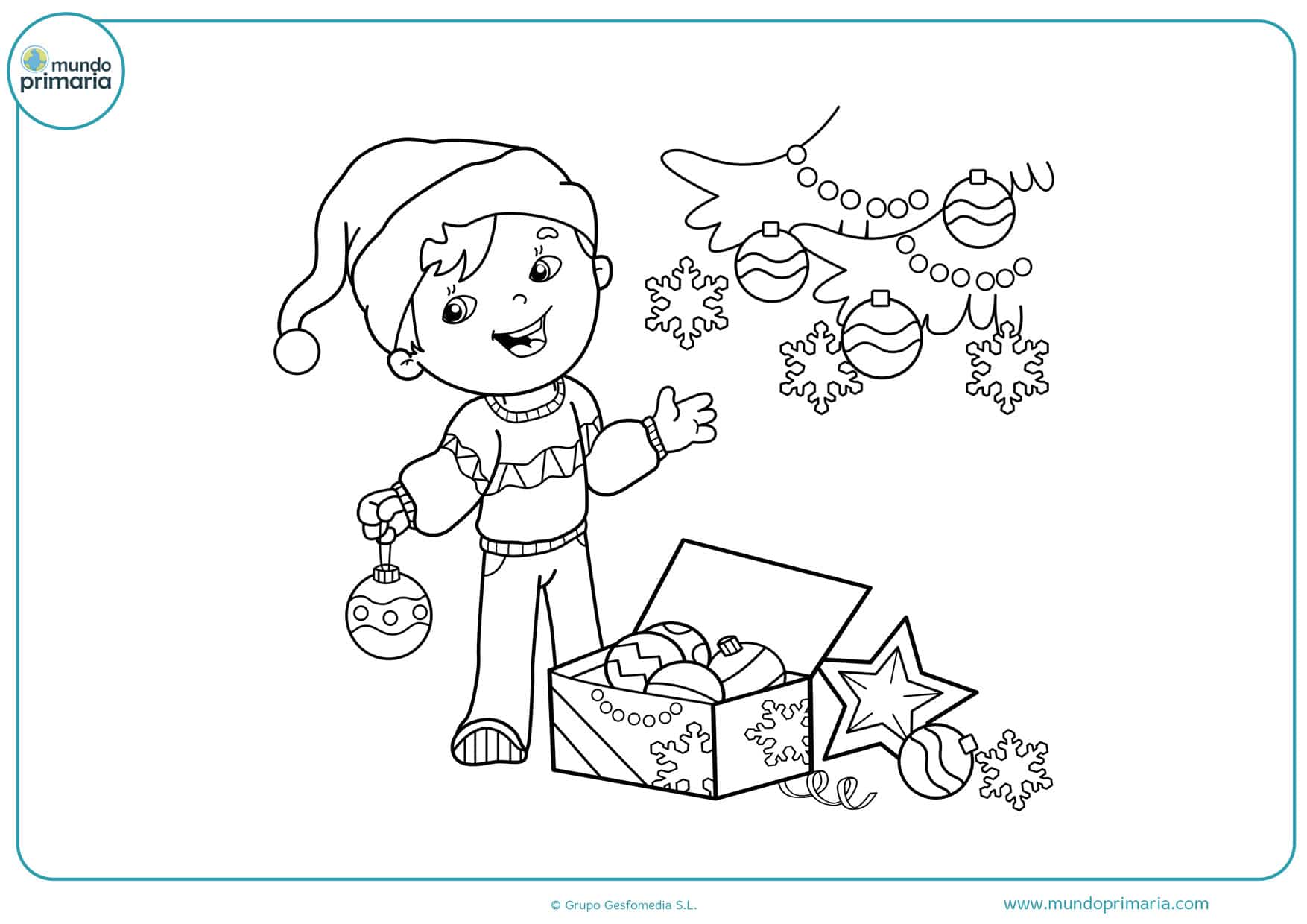 dibujos de navidad para colorear y recortar