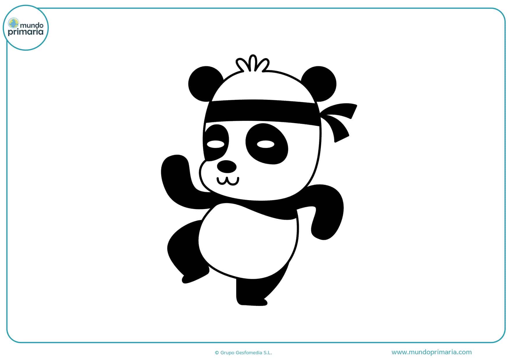 dibujos de panda karateca para colorear
