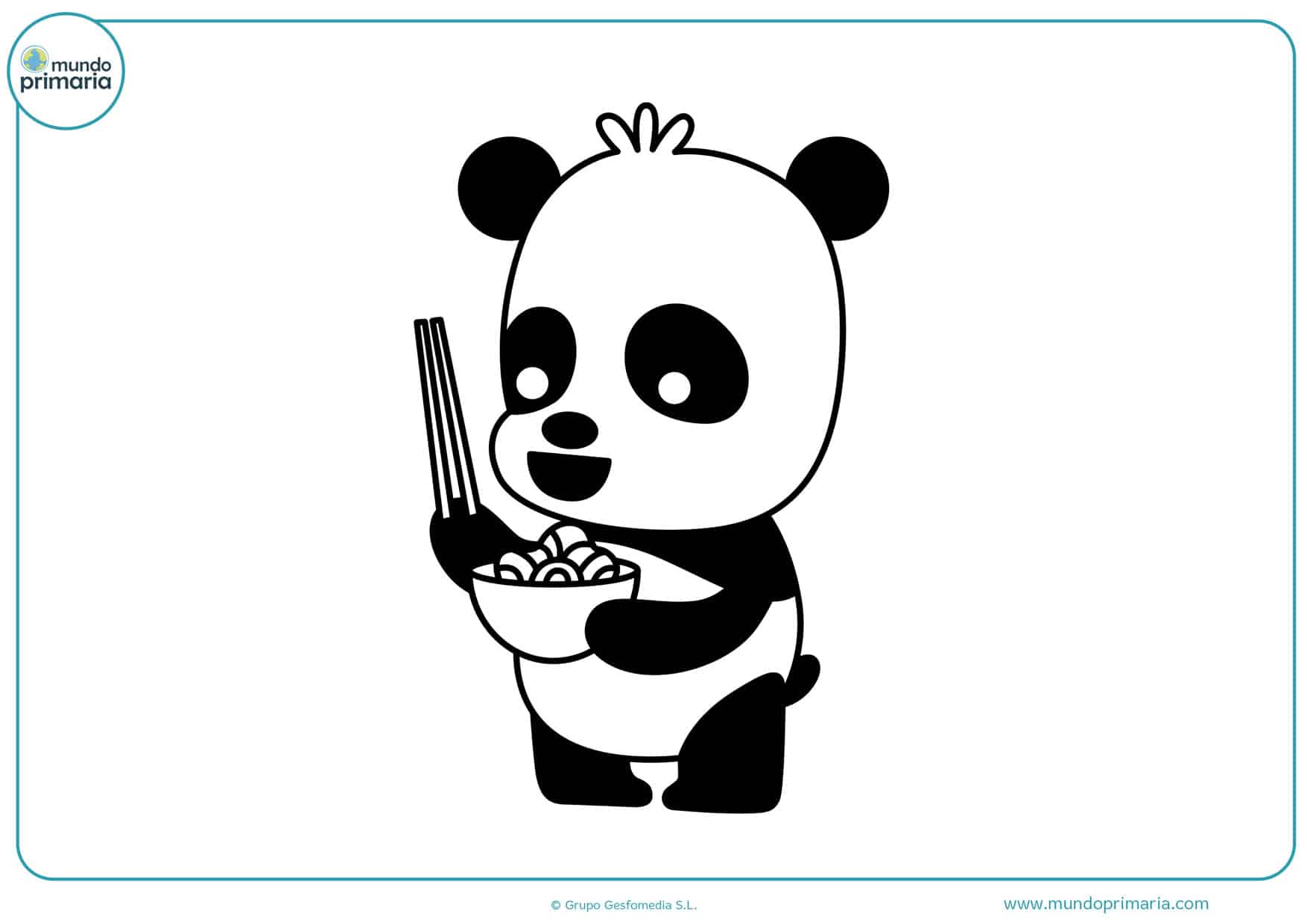 dibujos de pandas bebes para colorear