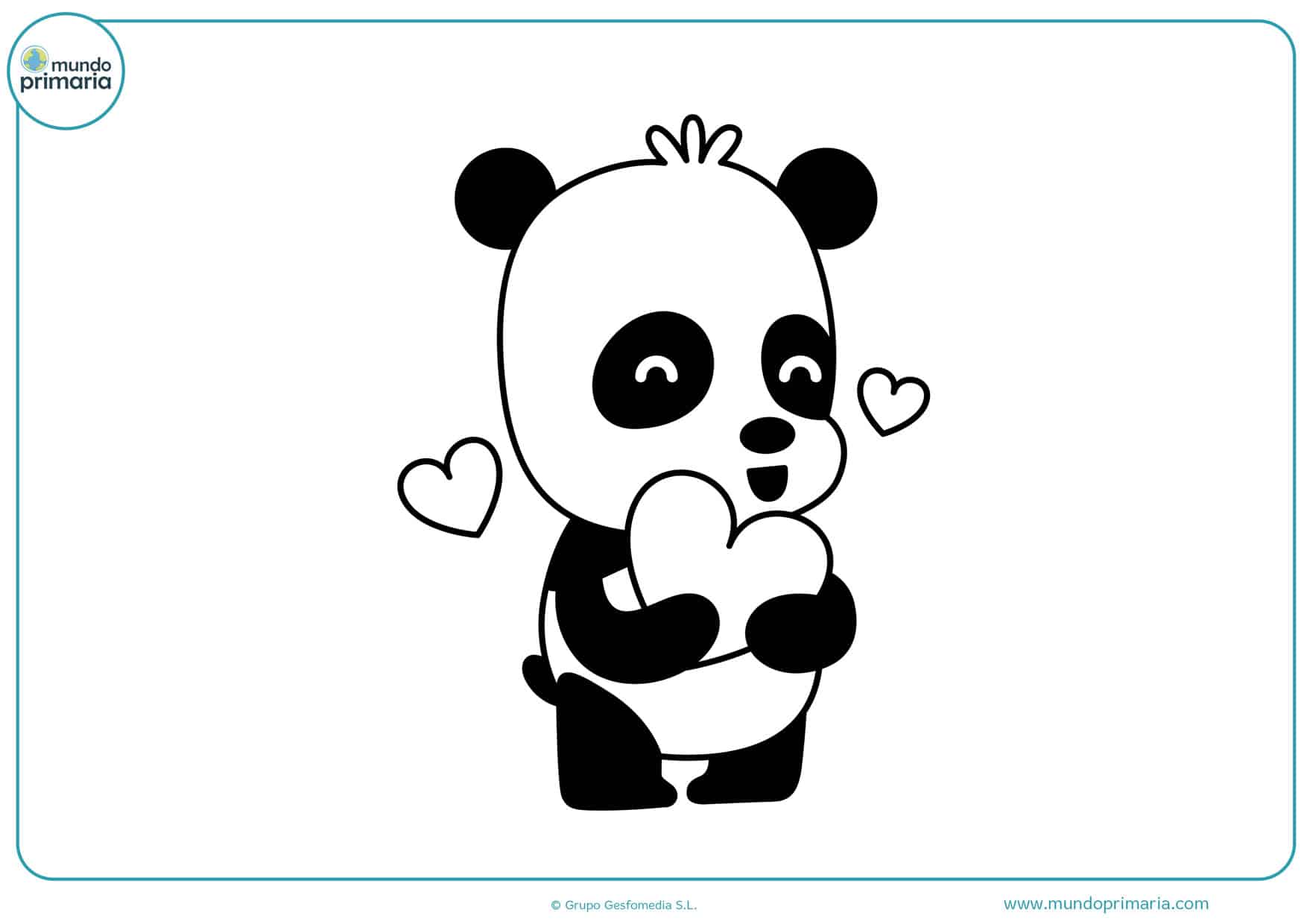 dibujos de pandas bebes tiernos para colorear