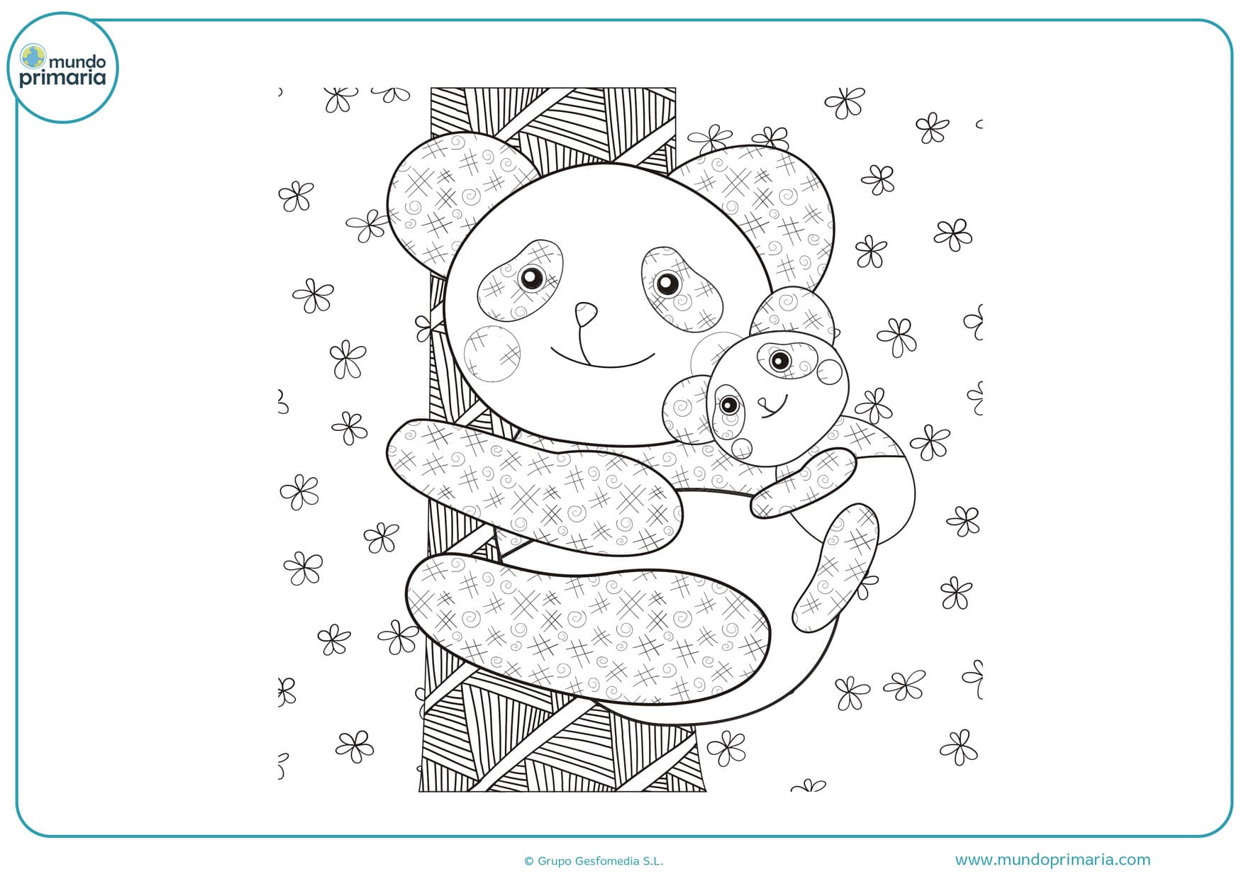 dibujos de pandas divertidos para colorear
