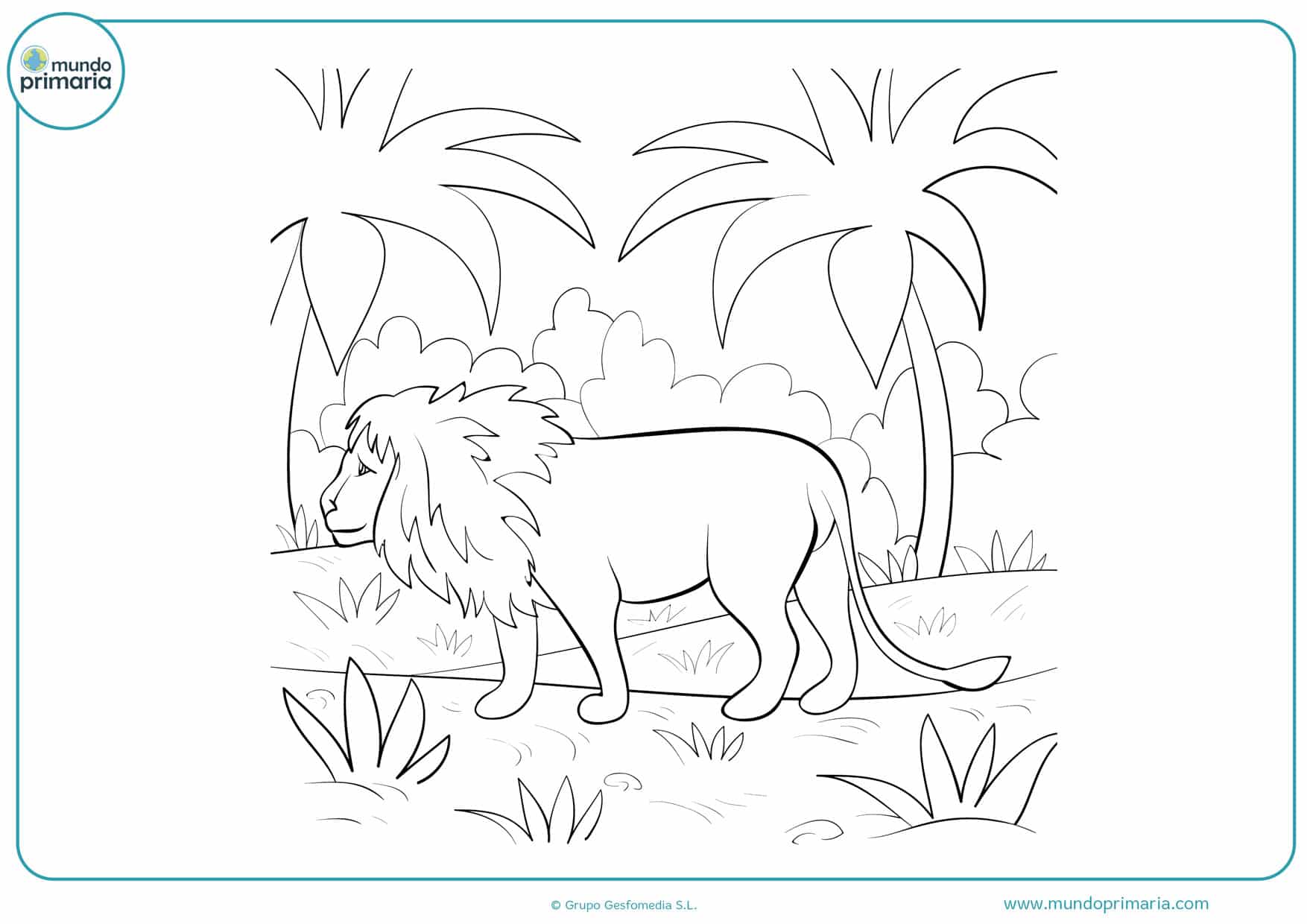 dibujos para colorear de animales leones