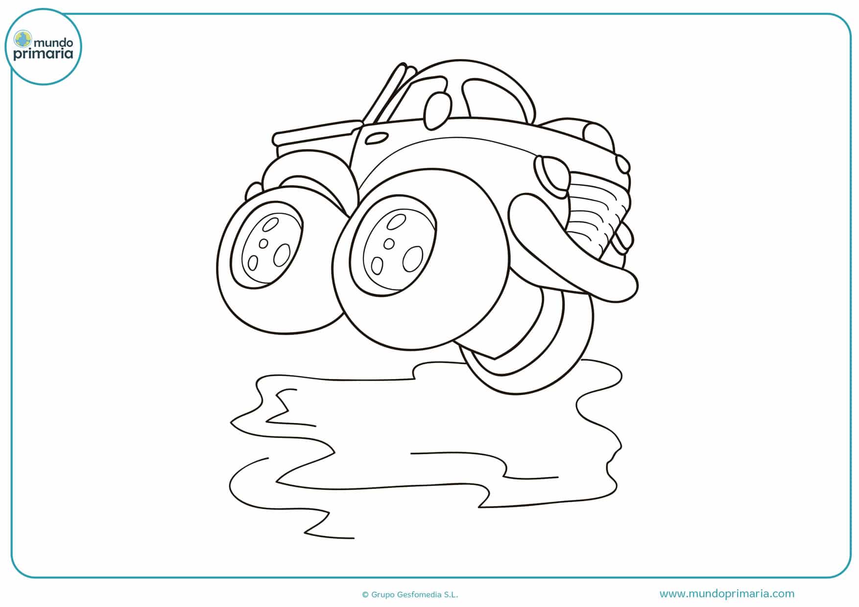 dibujos para colorear de camiones monstruos