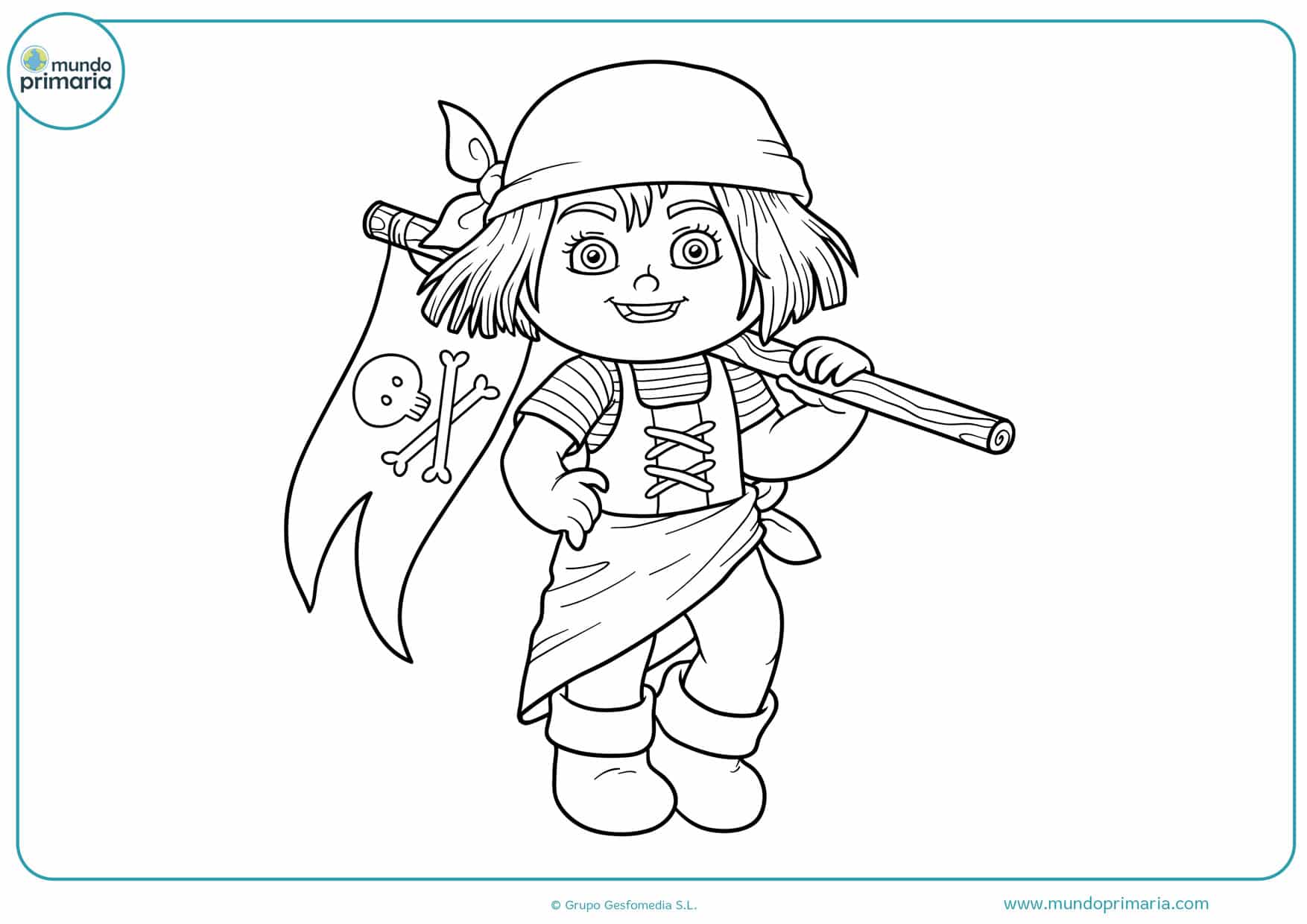 dibujos para colorear de chicas piratas