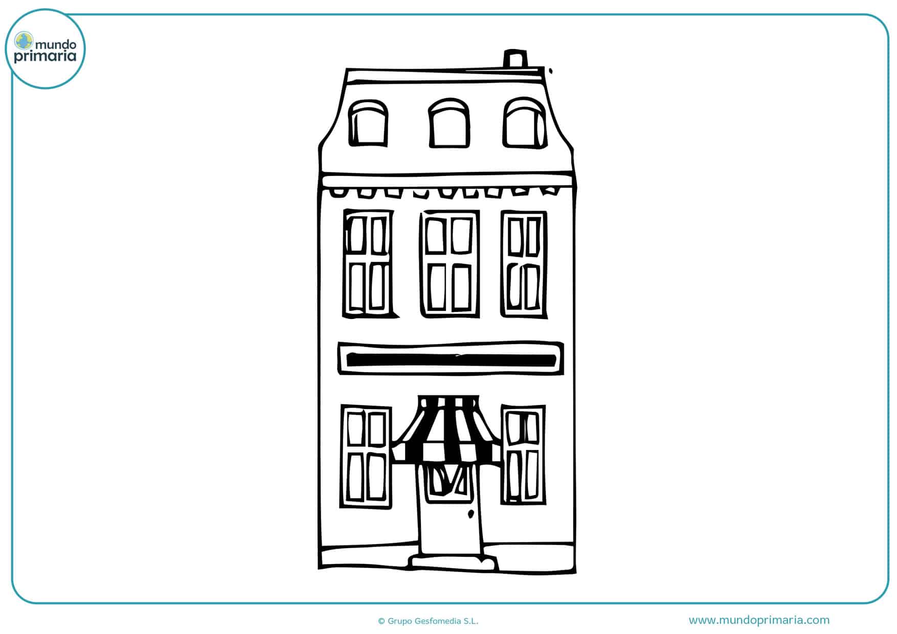 dibujos para colorear de edificios y casas