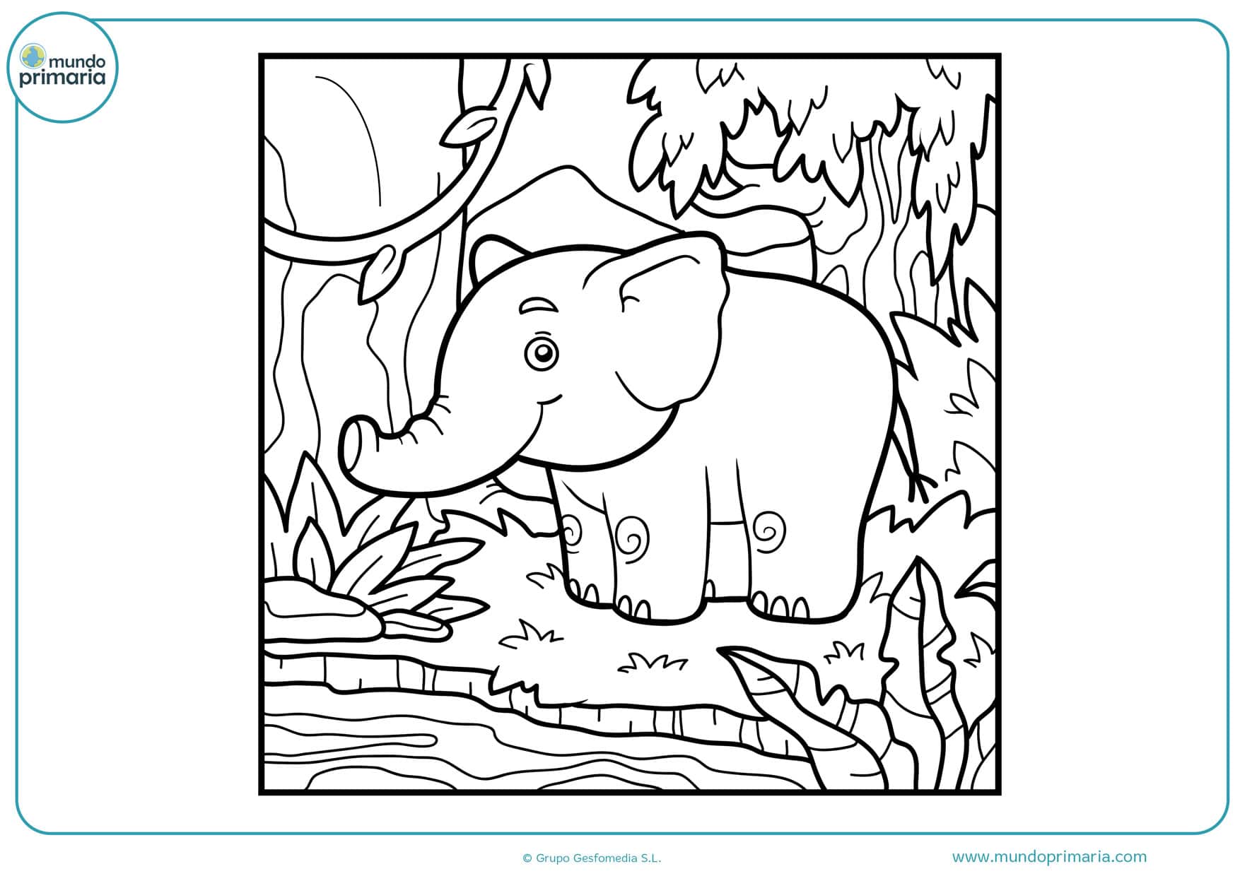 elefante para colorear