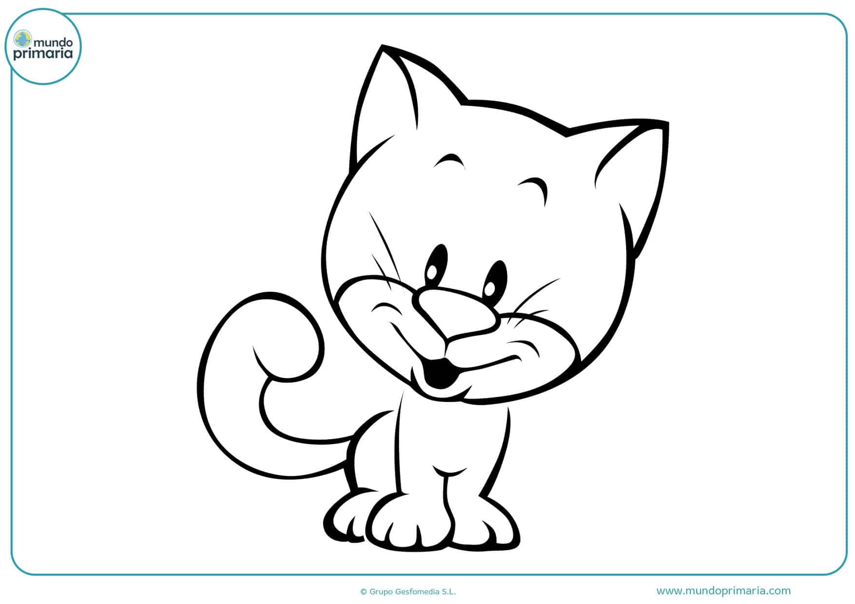 dibujos para colorear de gatos pequeños