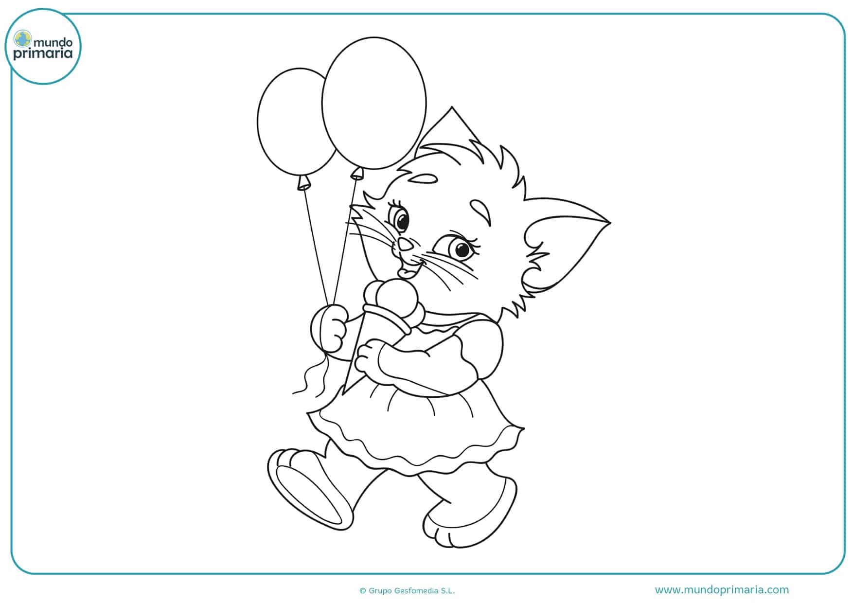 dibujos para colorear de gatos tiernos