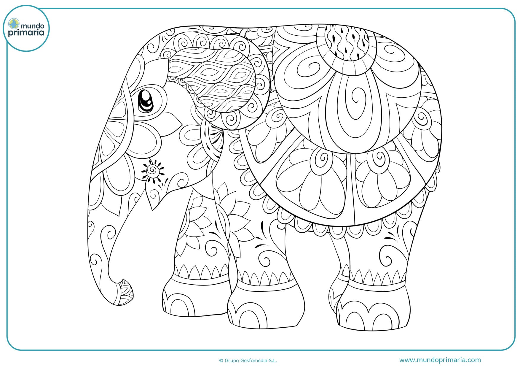 ▷ Dibujos de Elefantes para Colorear e Imprimir