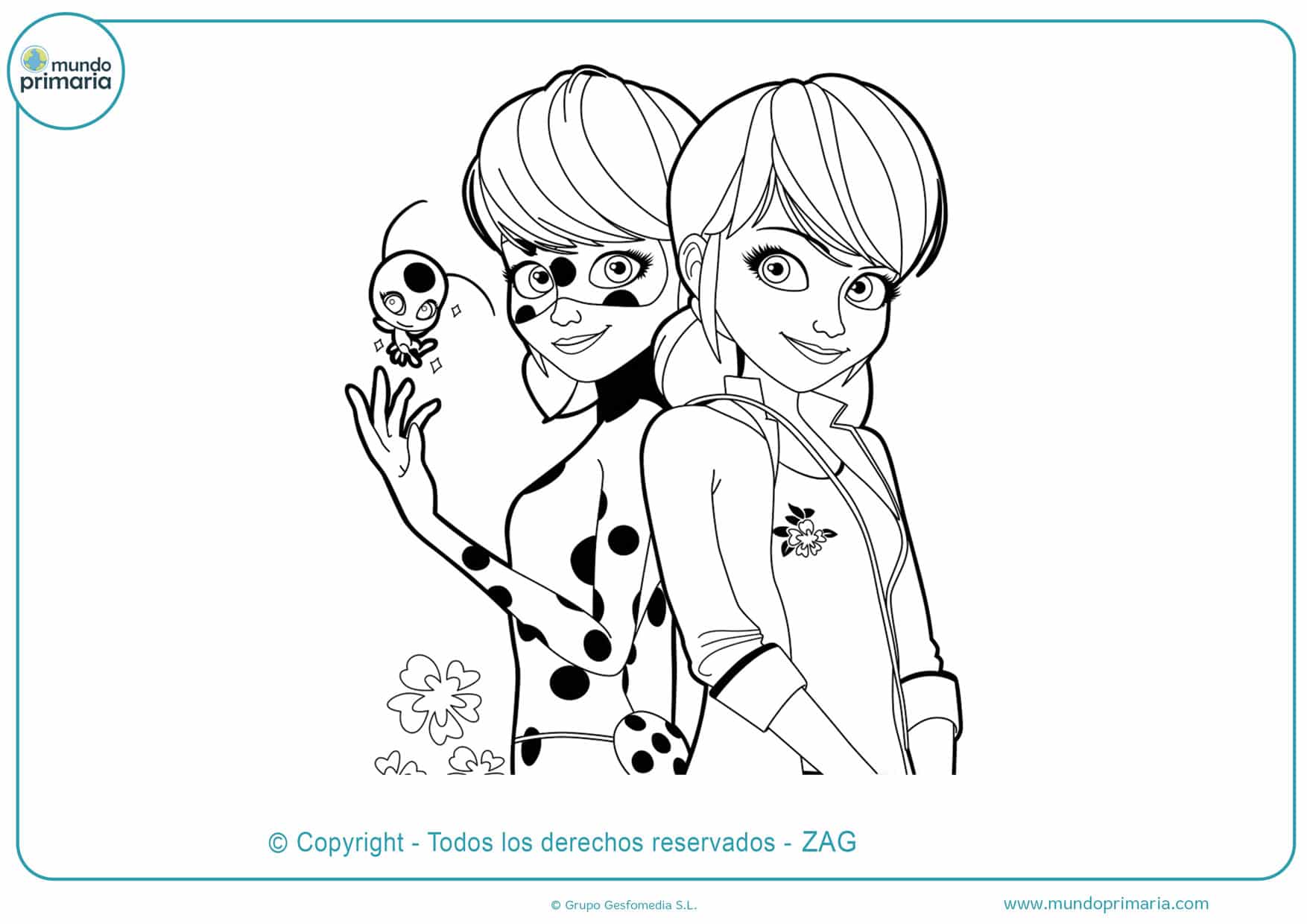 ▷ Dibujos de LadyBug para Colorear e Imprimir 【GRATIS】