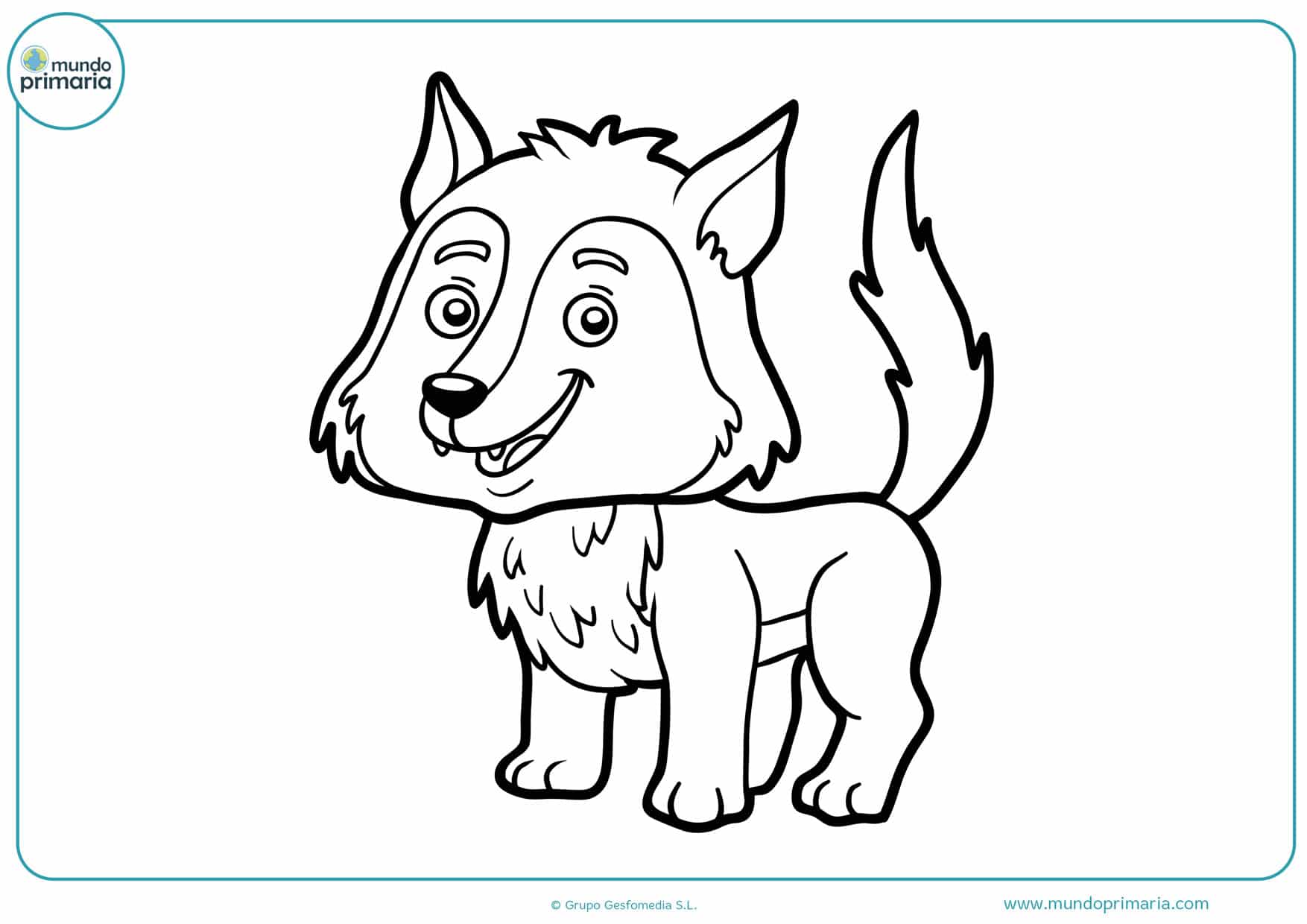 dibujos para colorear de lobos infantiles