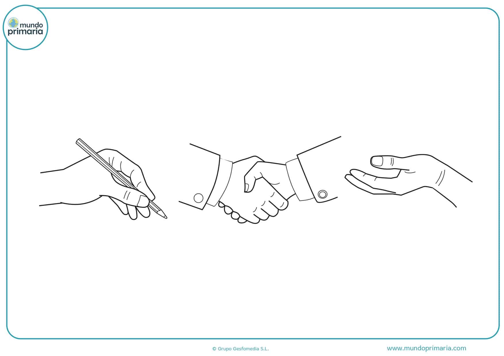 dibujos para colorear de manos entrelazadas