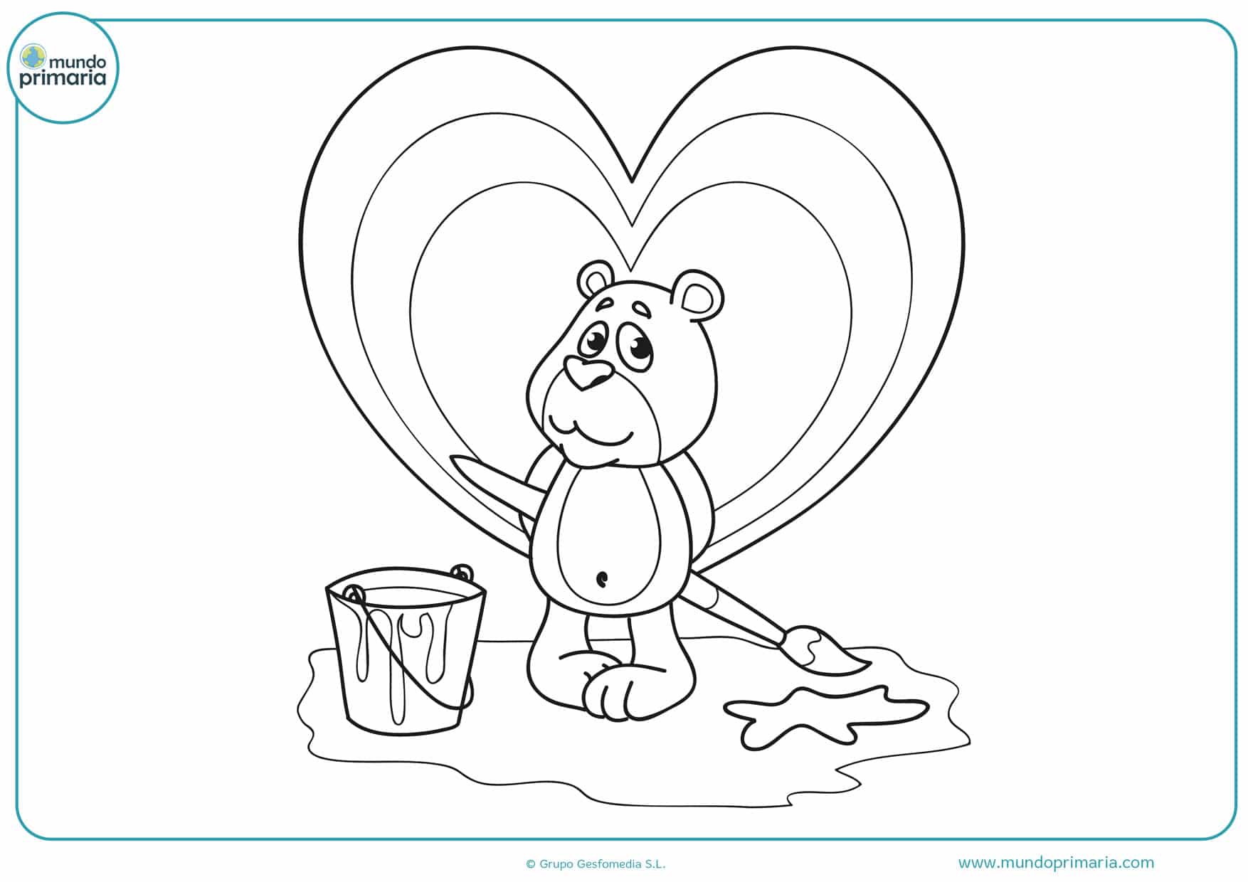 dibujos para colorear de osos cariñosos
